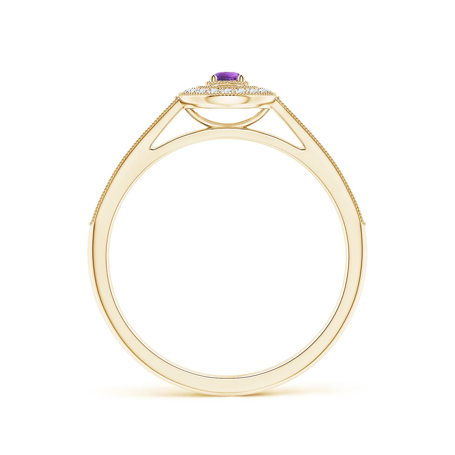 AAAA - Amethyst / 0.19 CT / 14 KT Yellow Gold