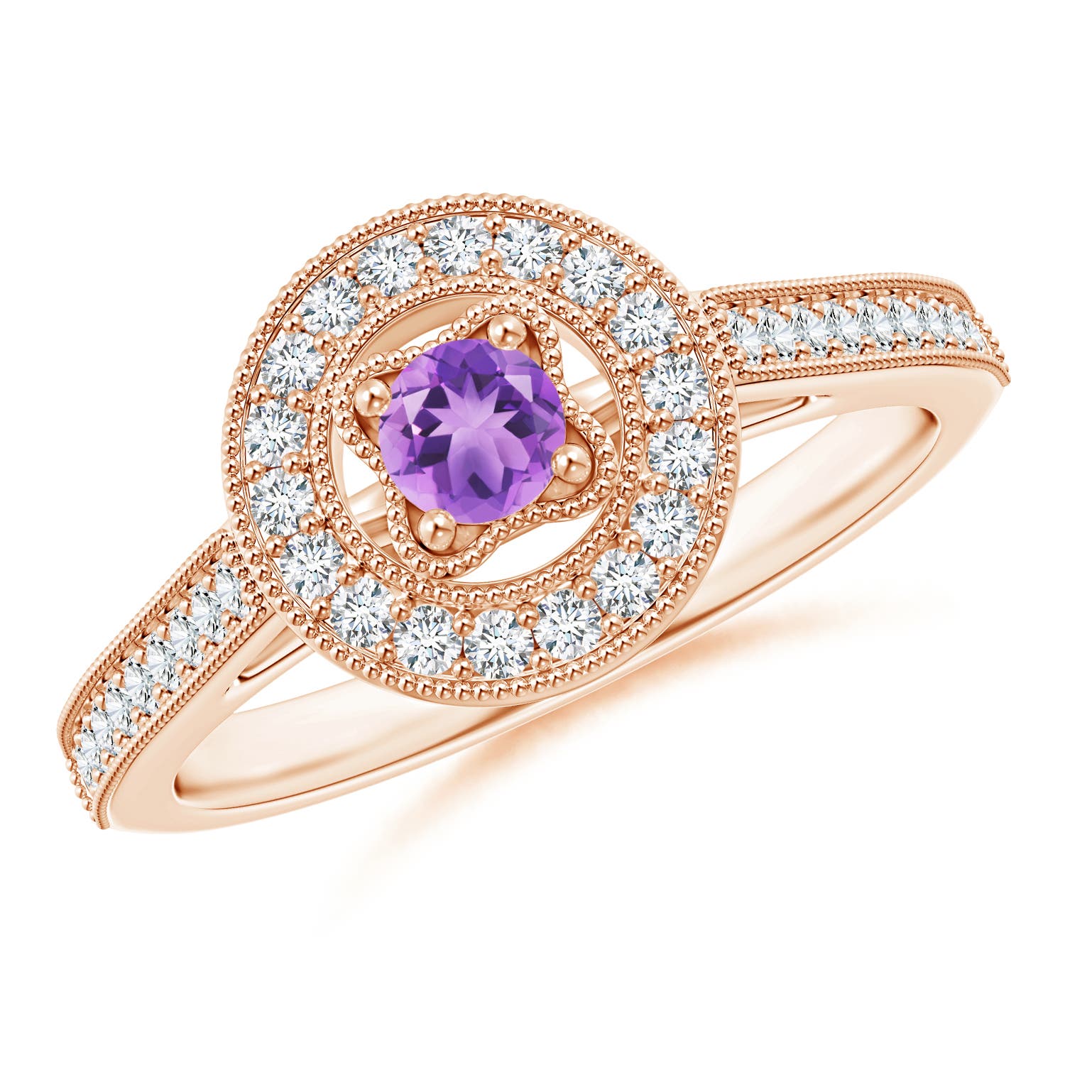 A - Amethyst / 0.46 CT / 14 KT Rose Gold