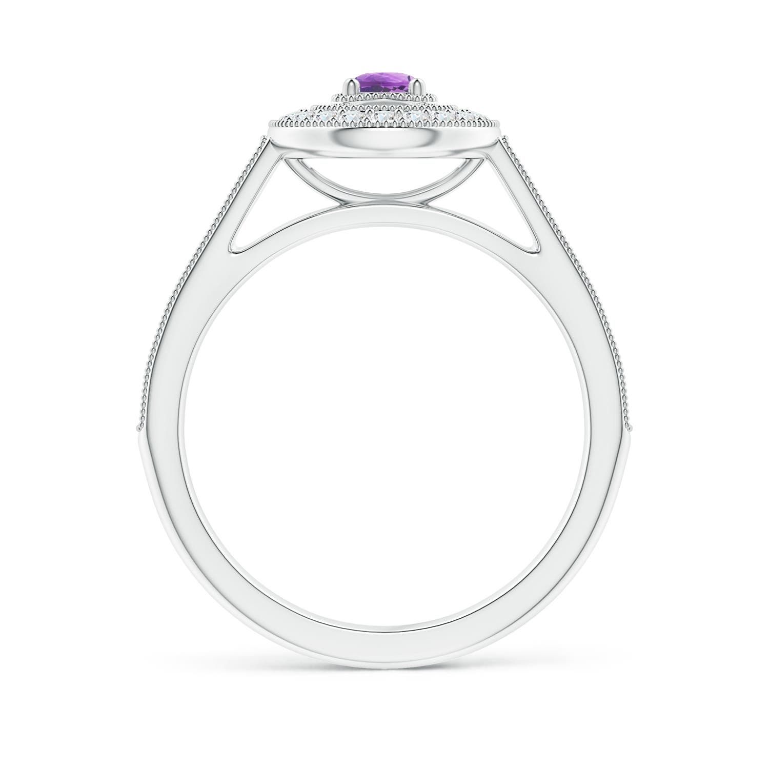A - Amethyst / 0.46 CT / 14 KT White Gold