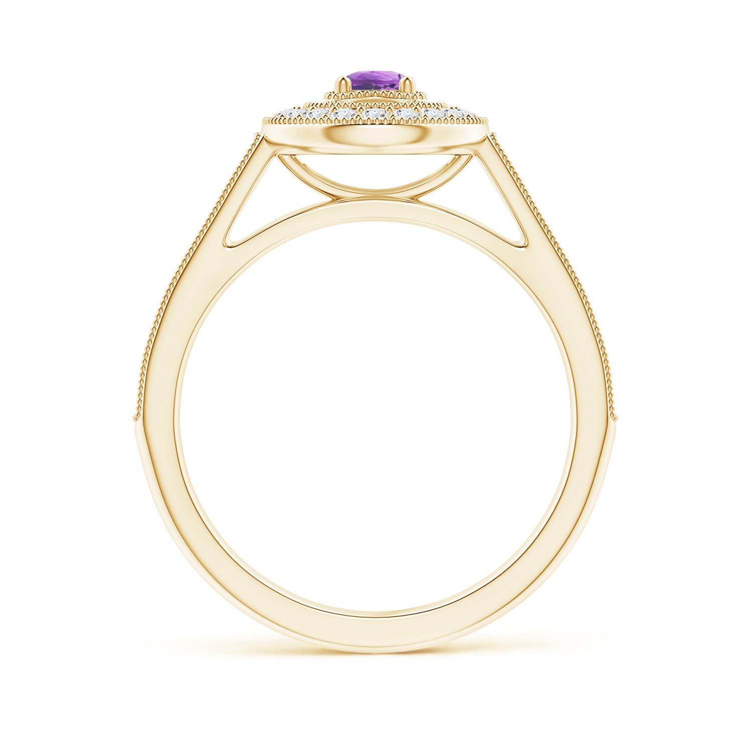 A - Amethyst / 0.46 CT / 14 KT Yellow Gold