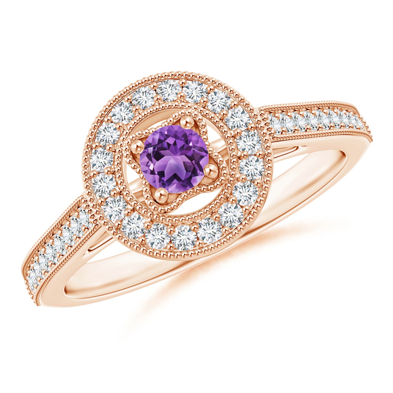 AA - Amethyst / 0.46 CT / 14 KT Rose Gold