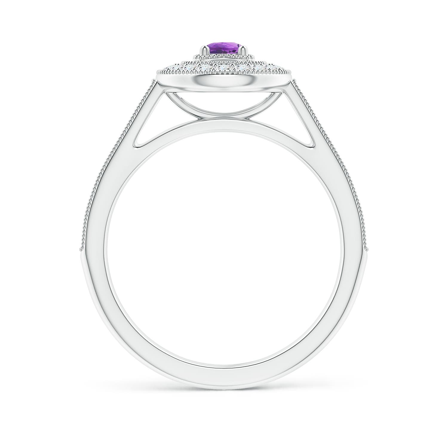 AA - Amethyst / 0.46 CT / 14 KT White Gold