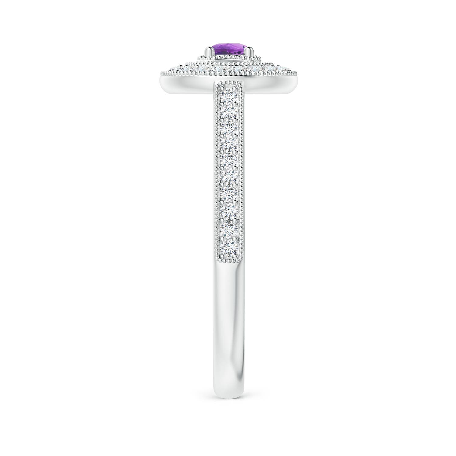 AA - Amethyst / 0.46 CT / 14 KT White Gold