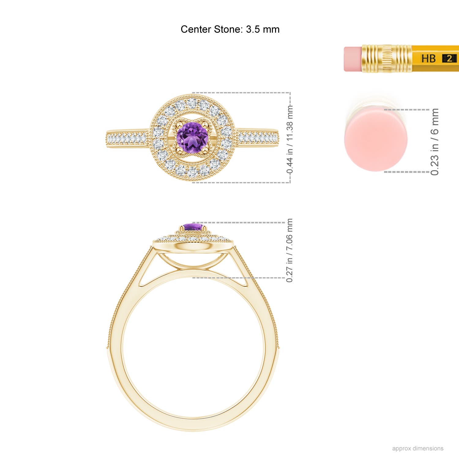 AA - Amethyst / 0.46 CT / 14 KT Yellow Gold