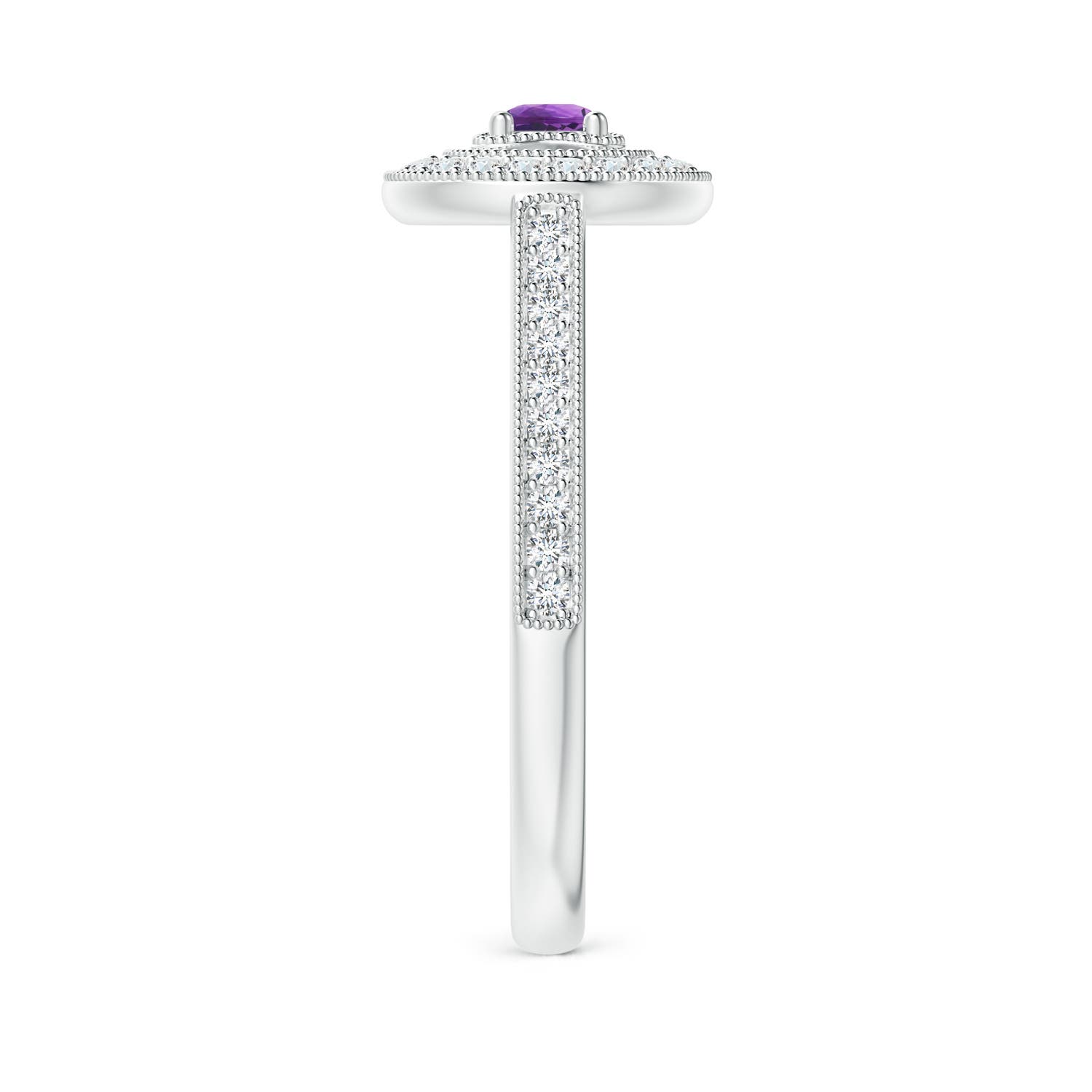 AAA - Amethyst / 0.46 CT / 14 KT White Gold