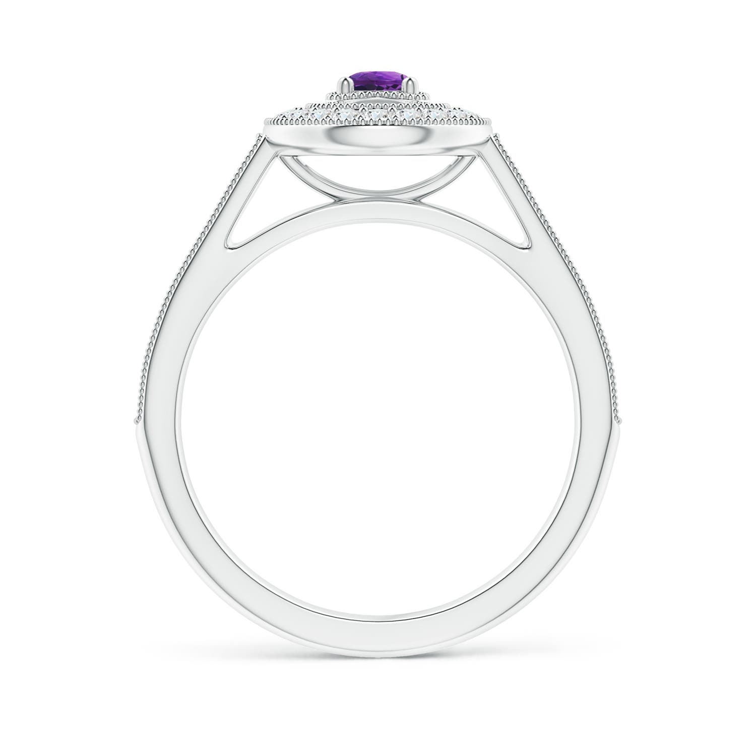 AAAA - Amethyst / 0.46 CT / 14 KT White Gold