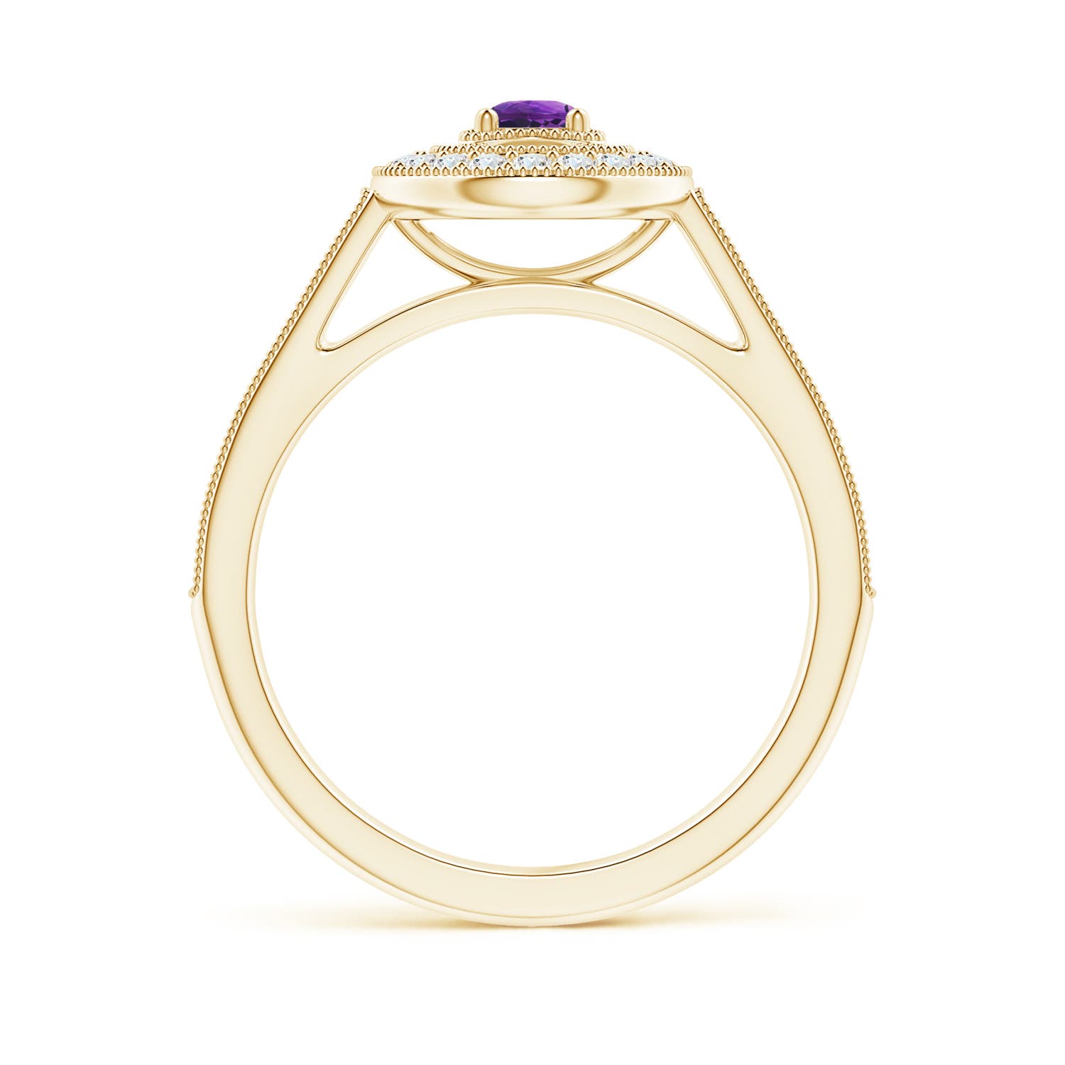 AAAA - Amethyst / 0.46 CT / 14 KT Yellow Gold