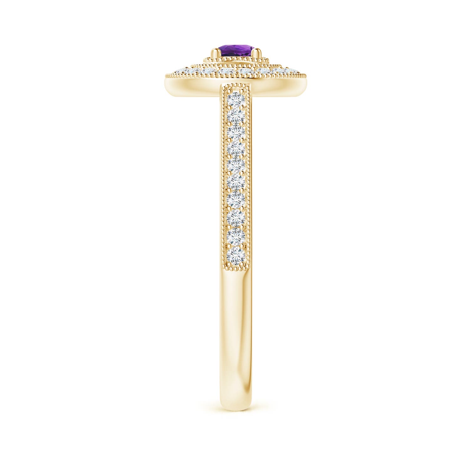 AAAA - Amethyst / 0.46 CT / 14 KT Yellow Gold