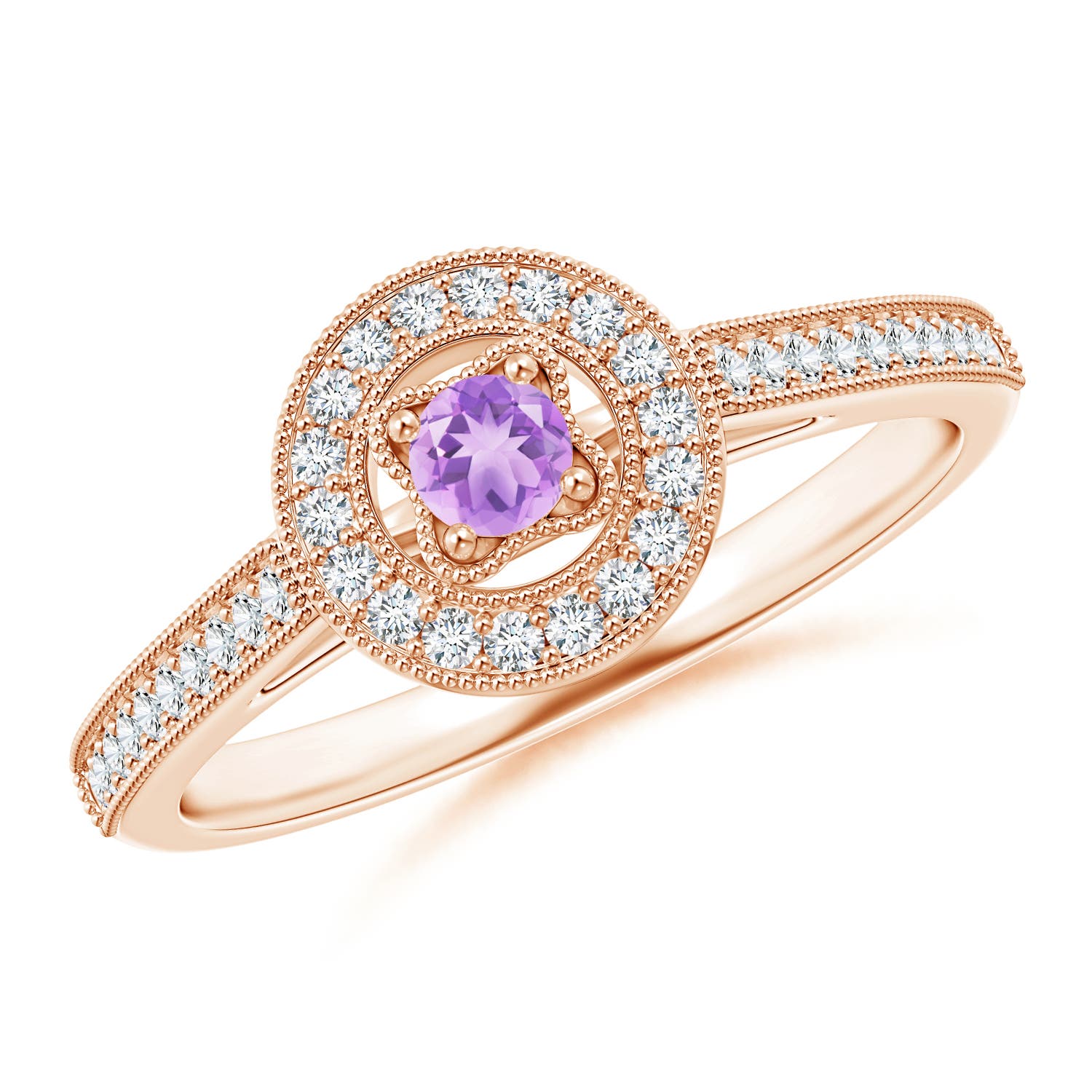 AA - Amethyst / 0.31 CT / 14 KT Rose Gold