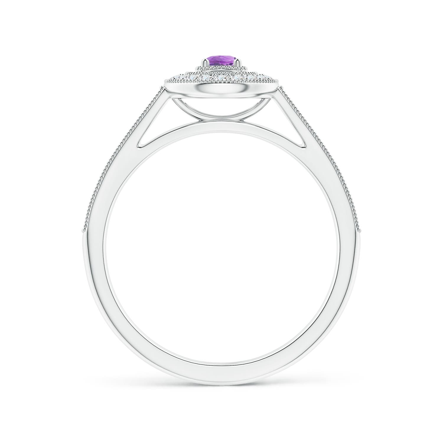 AA - Amethyst / 0.31 CT / 14 KT White Gold