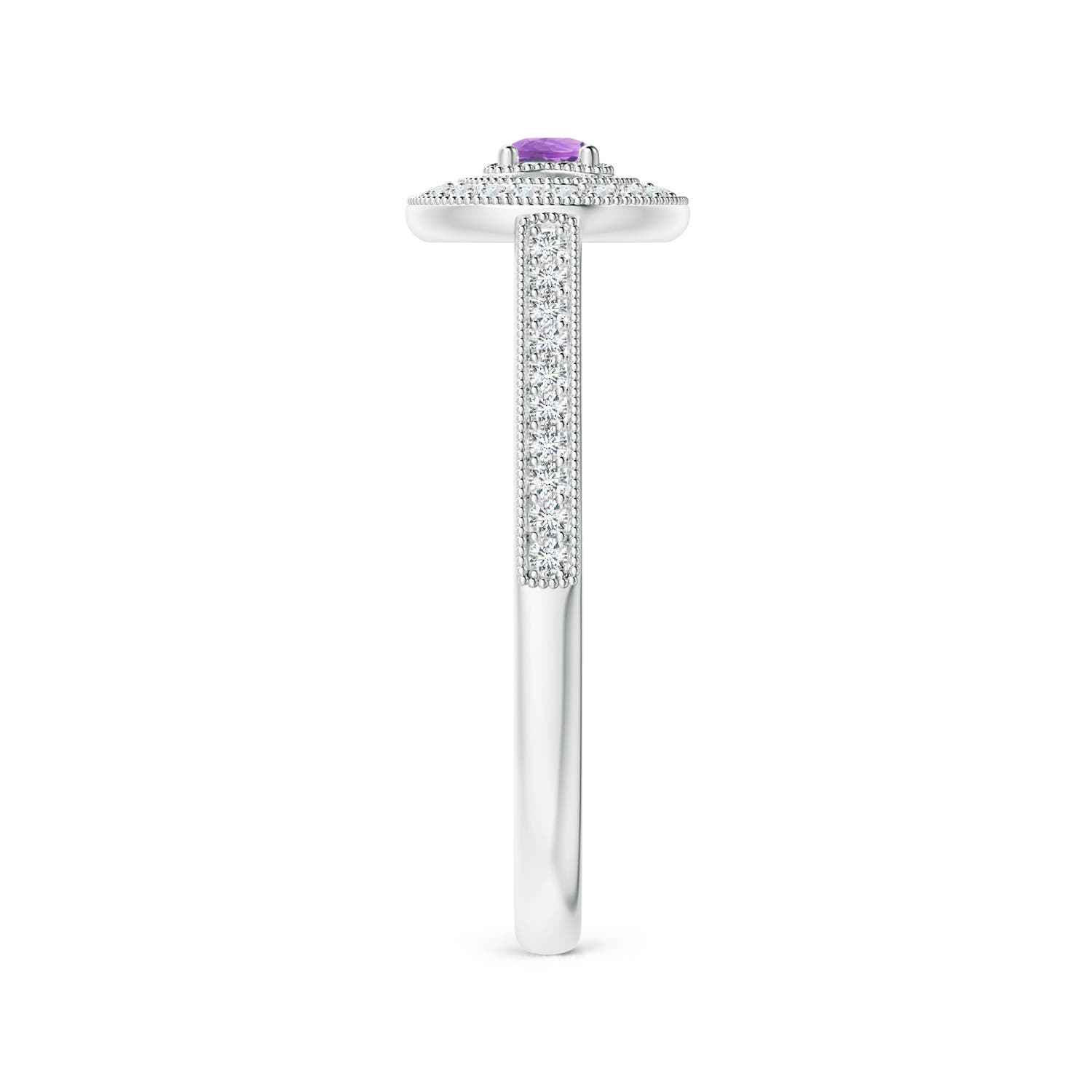 AA - Amethyst / 0.31 CT / 14 KT White Gold