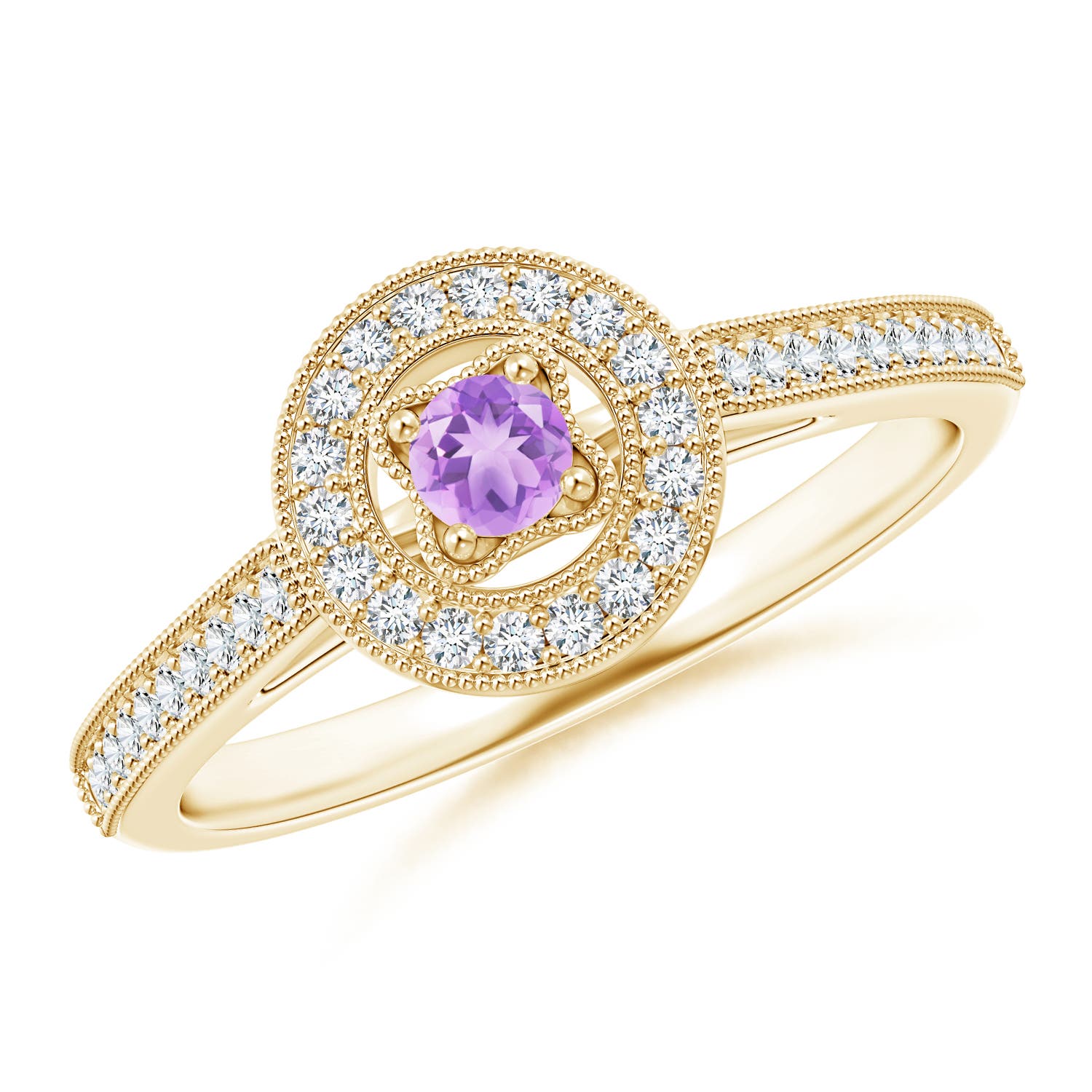 AA - Amethyst / 0.31 CT / 14 KT Yellow Gold