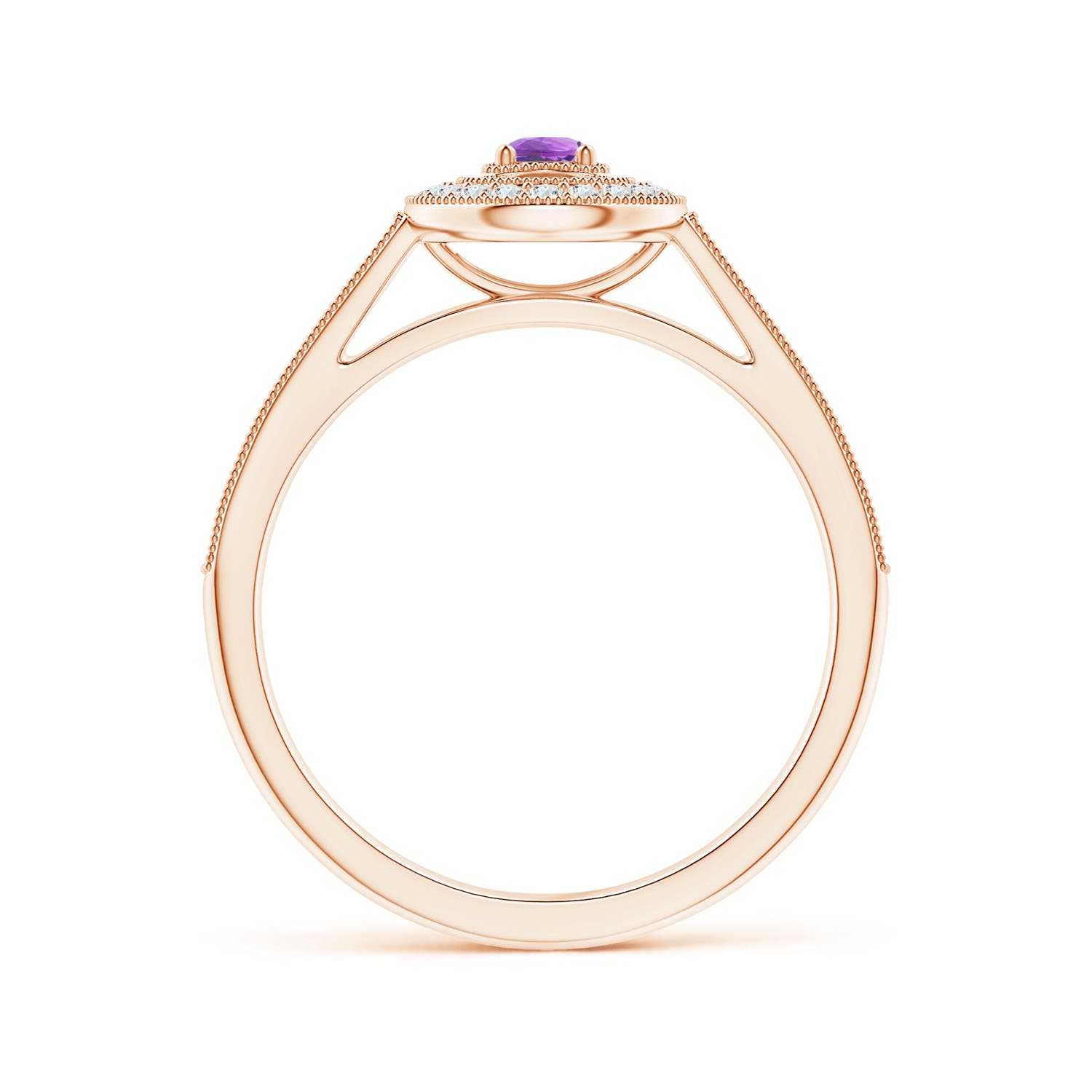 AAA - Amethyst / 0.31 CT / 14 KT Rose Gold