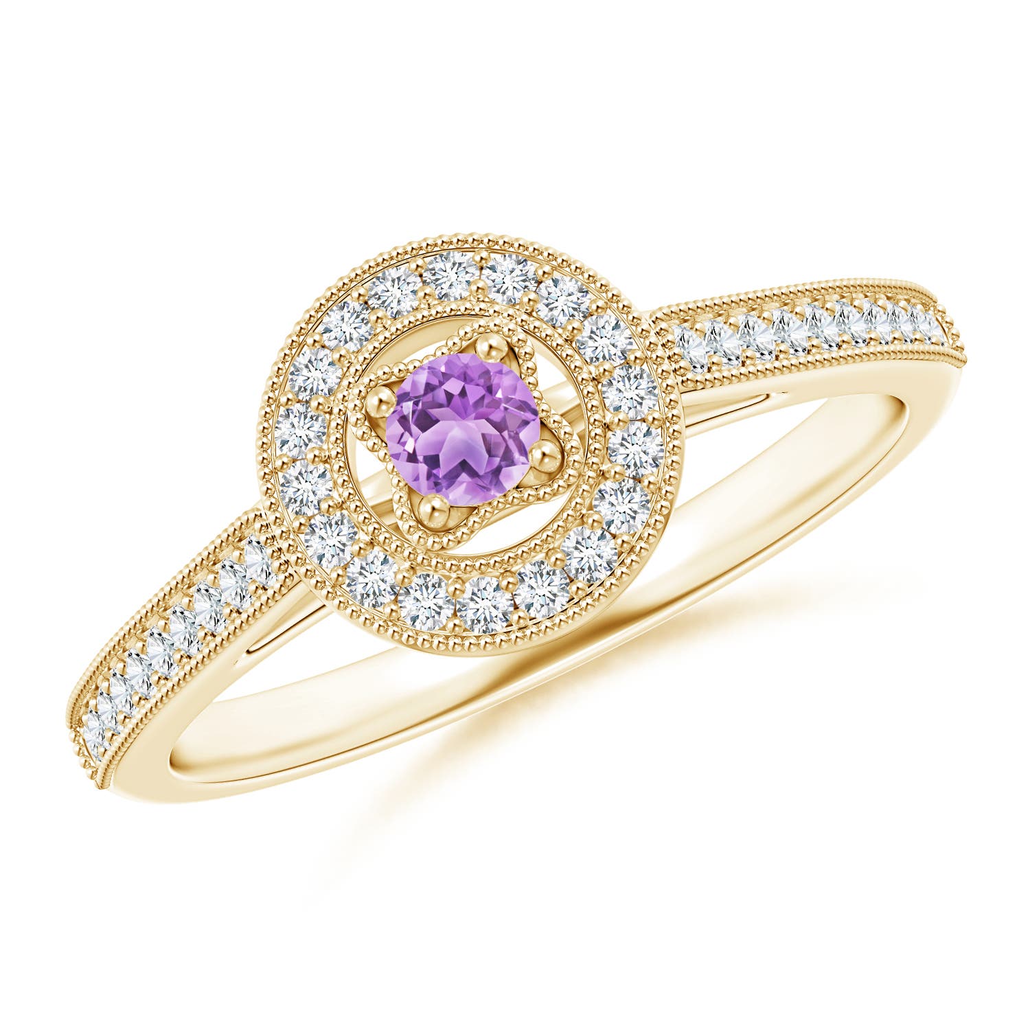 AAA - Amethyst / 0.31 CT / 14 KT Yellow Gold