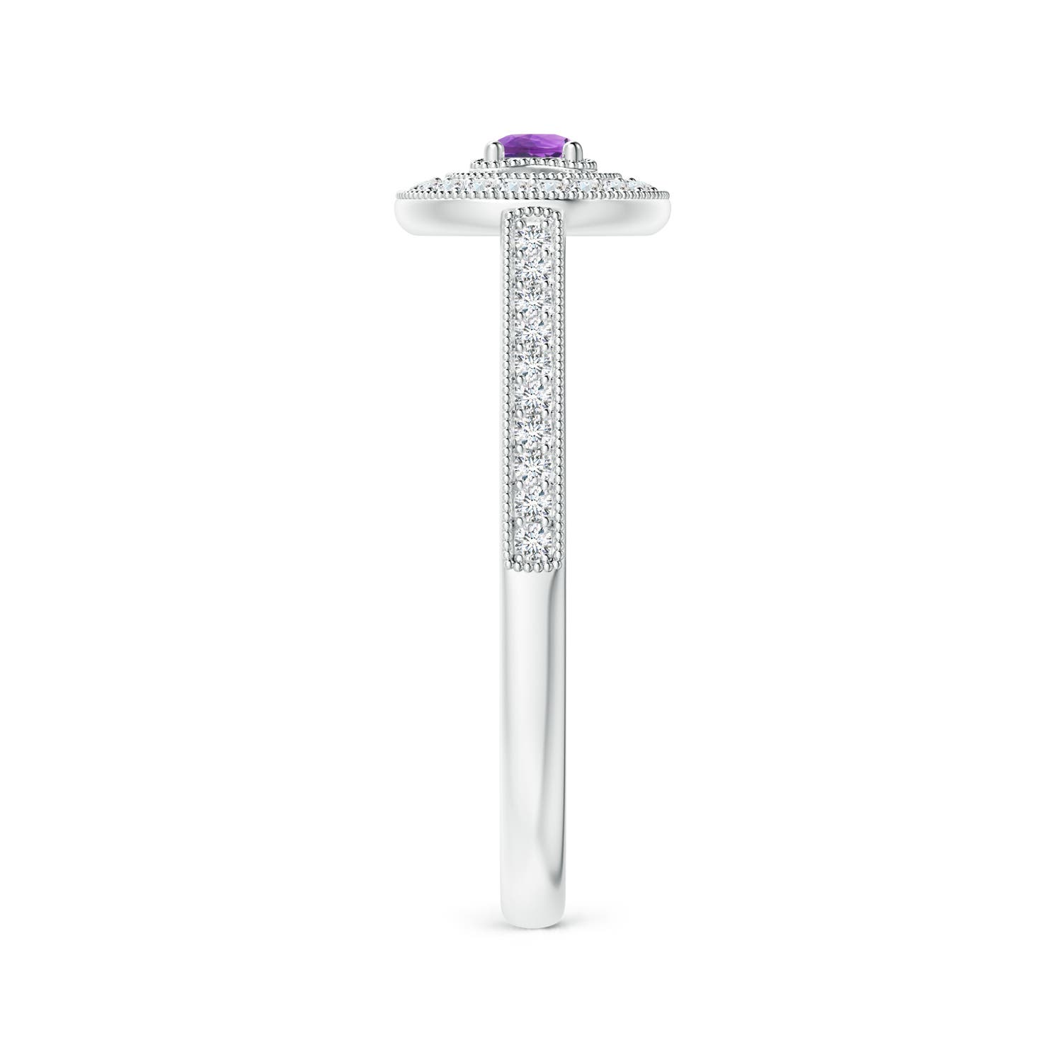 AAAA - Amethyst / 0.31 CT / 14 KT White Gold