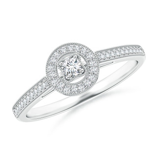 2.5mm GVS2 Vintage Style Diamond Halo Ring with Milgrain Detailing in P950 Platinum