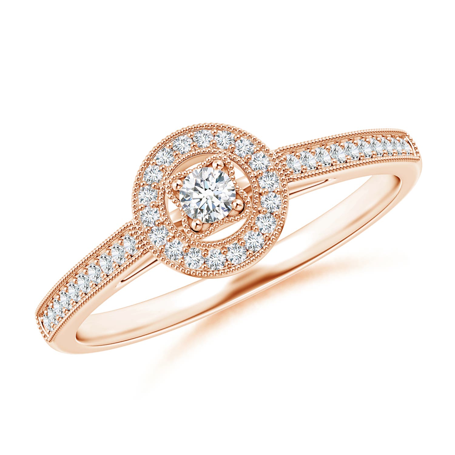 G, VS2 / 0.18 CT / 14 KT Rose Gold