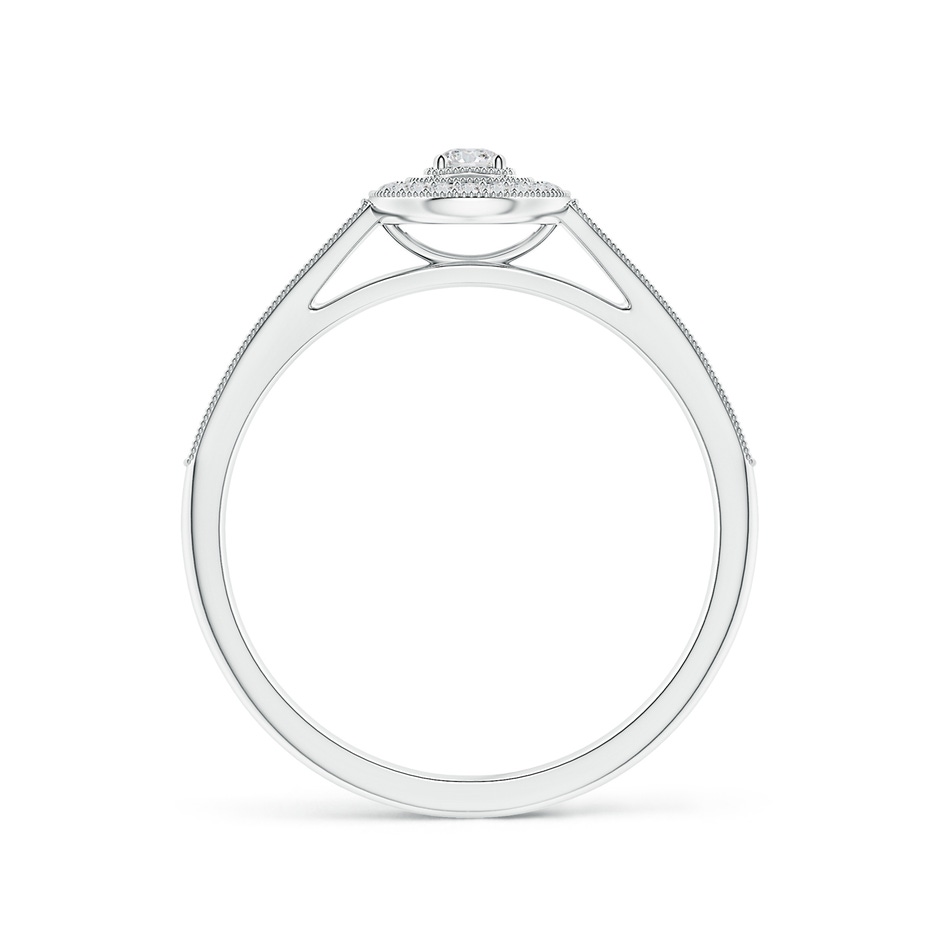 2.5mm HSI2 Vintage Style Diamond Halo Ring with Milgrain Detailing in White Gold side-1