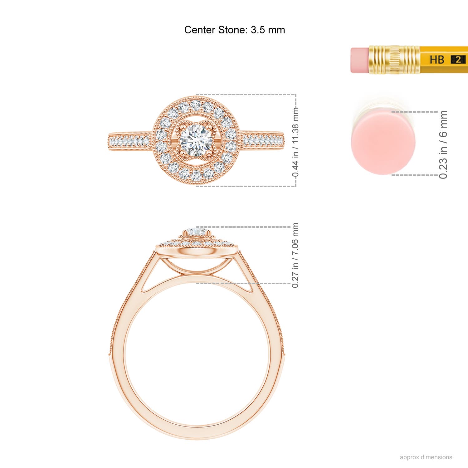 G, VS2 / 0.46 CT / 14 KT Rose Gold