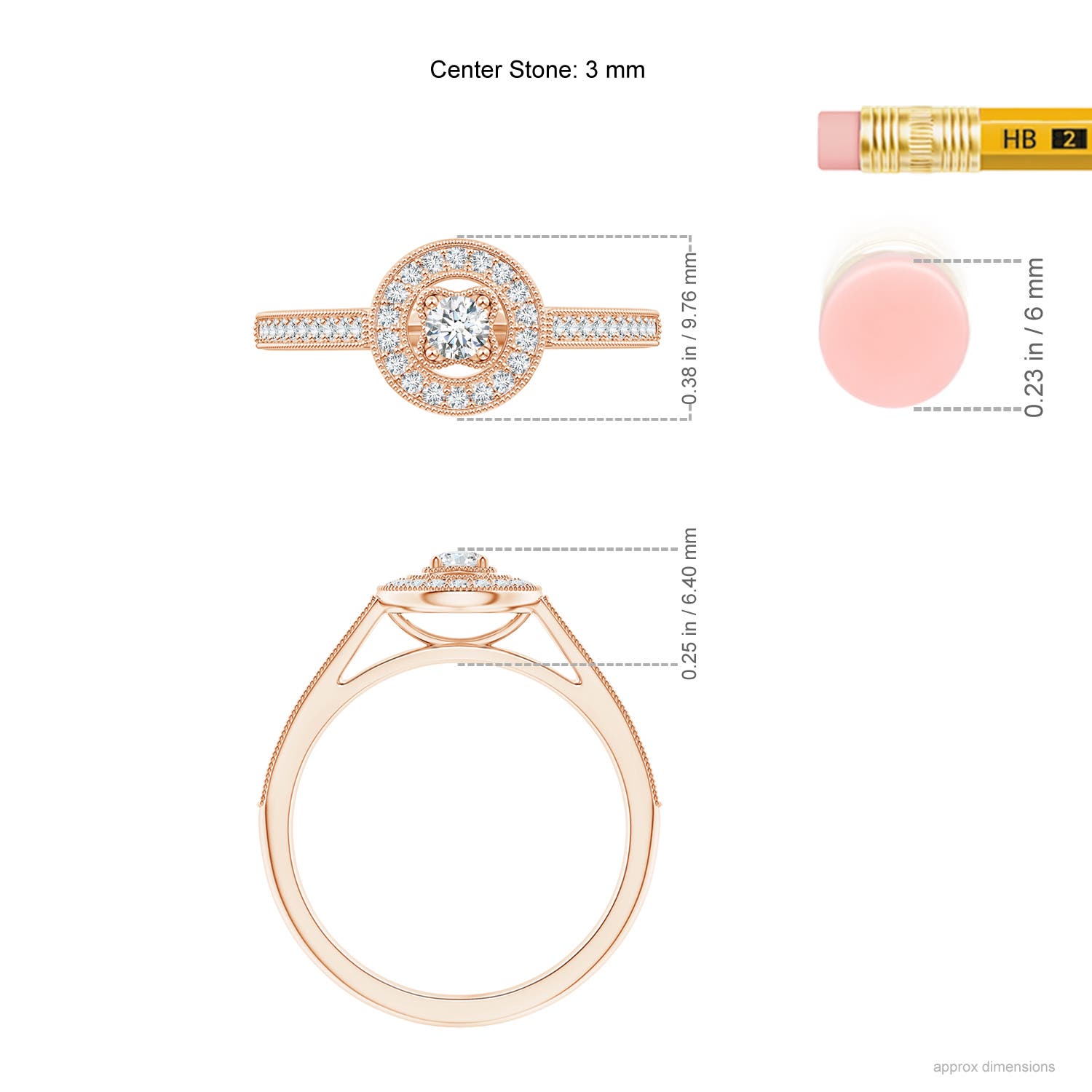 G, VS2 / 0.31 CT / 14 KT Rose Gold