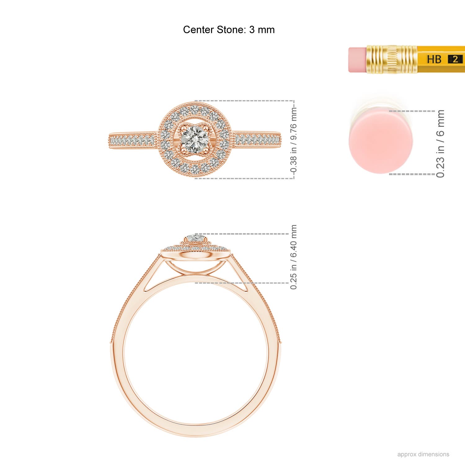 K, I3 / 0.31 CT / 14 KT Rose Gold