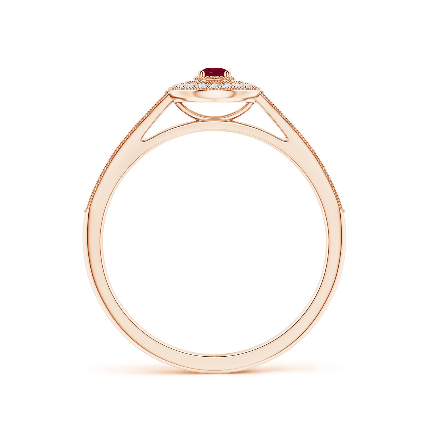 A - Ruby / 0.24 CT / 14 KT Rose Gold