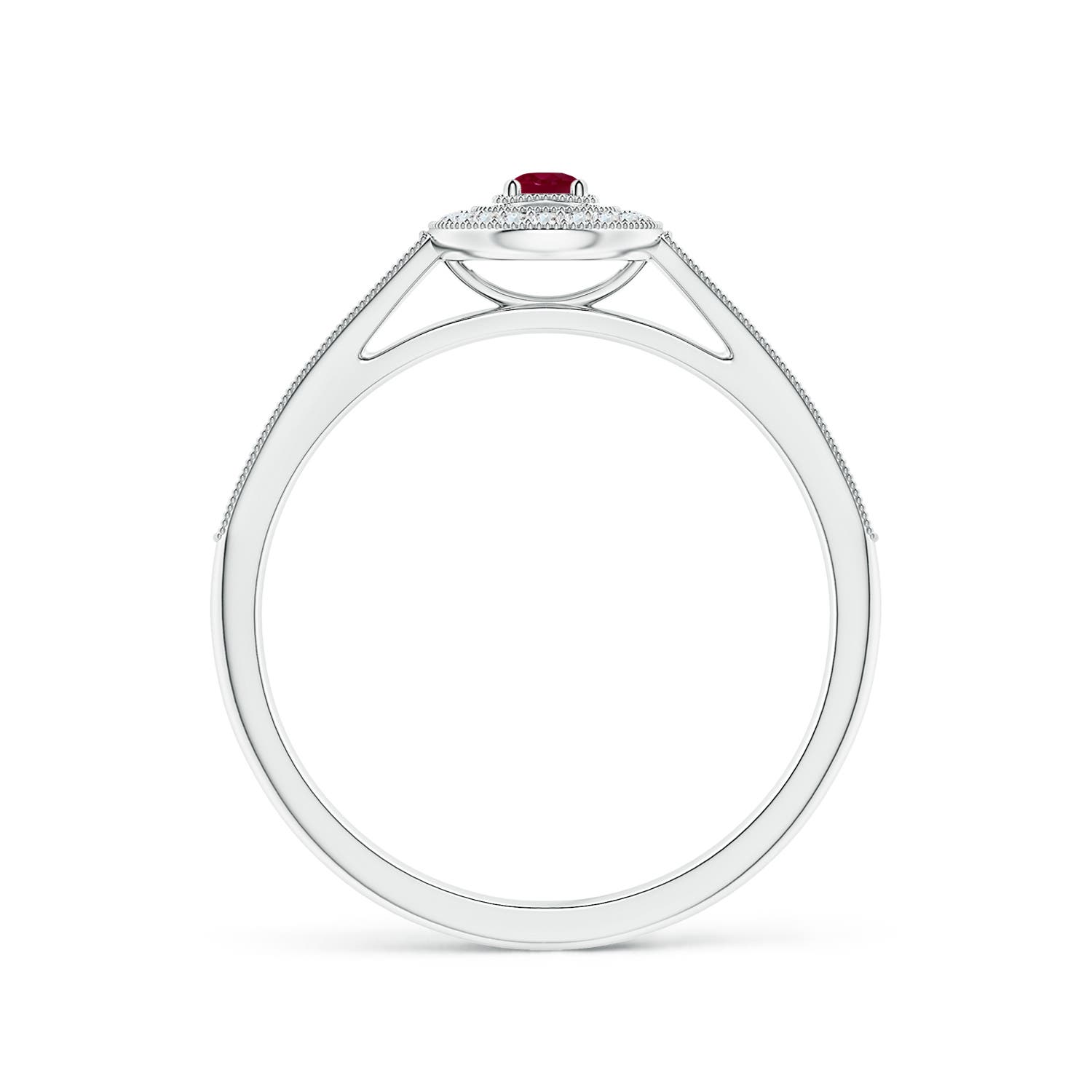 A - Ruby / 0.24 CT / 14 KT White Gold