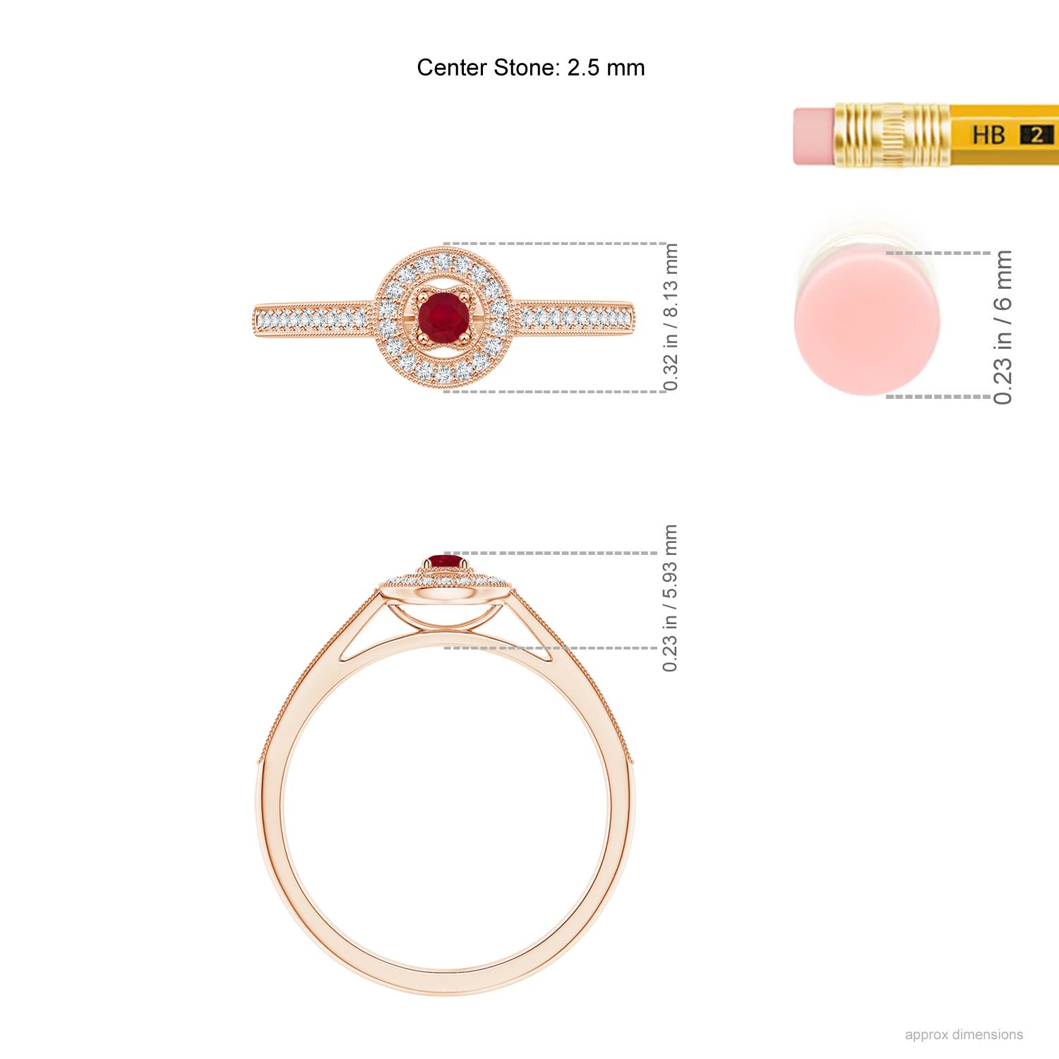 AA - Ruby / 0.24 CT / 14 KT Rose Gold