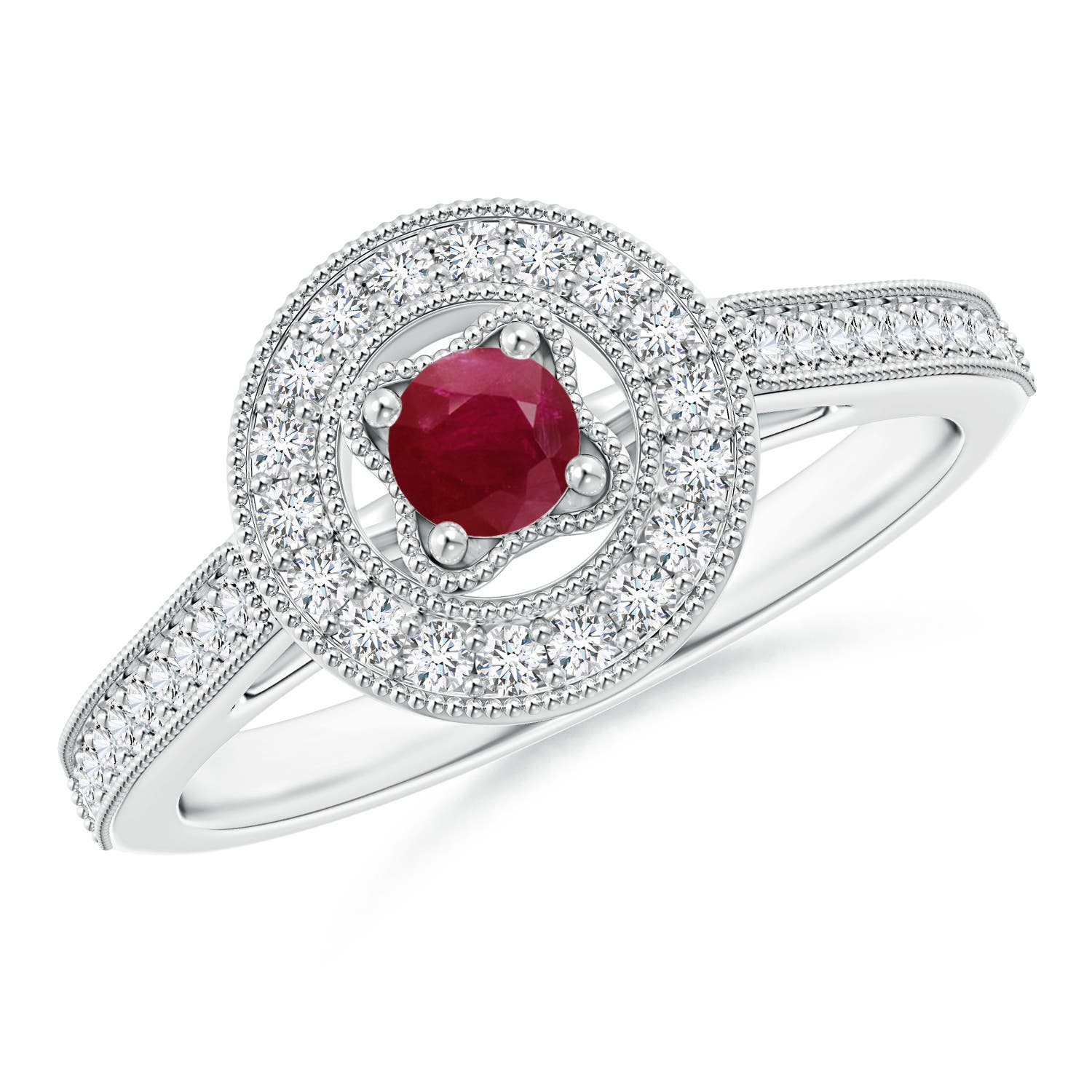 A - Ruby / 0.53 CT / 14 KT White Gold