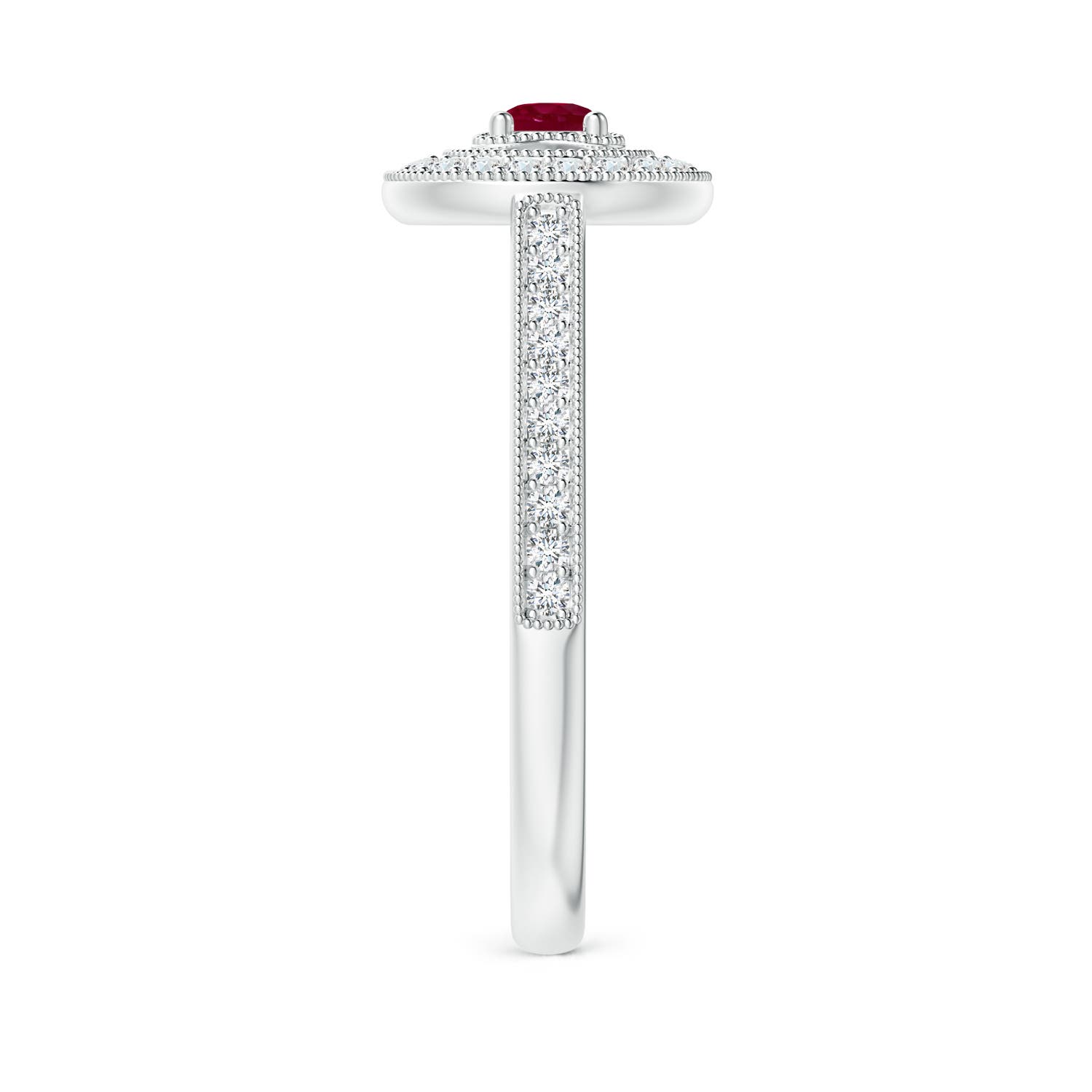 A - Ruby / 0.53 CT / 14 KT White Gold