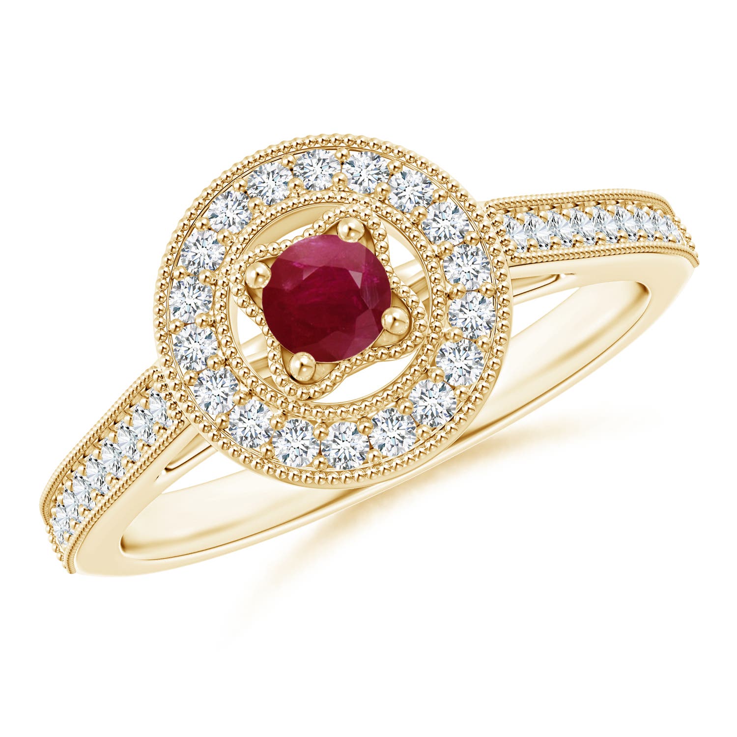 A - Ruby / 0.53 CT / 14 KT Yellow Gold