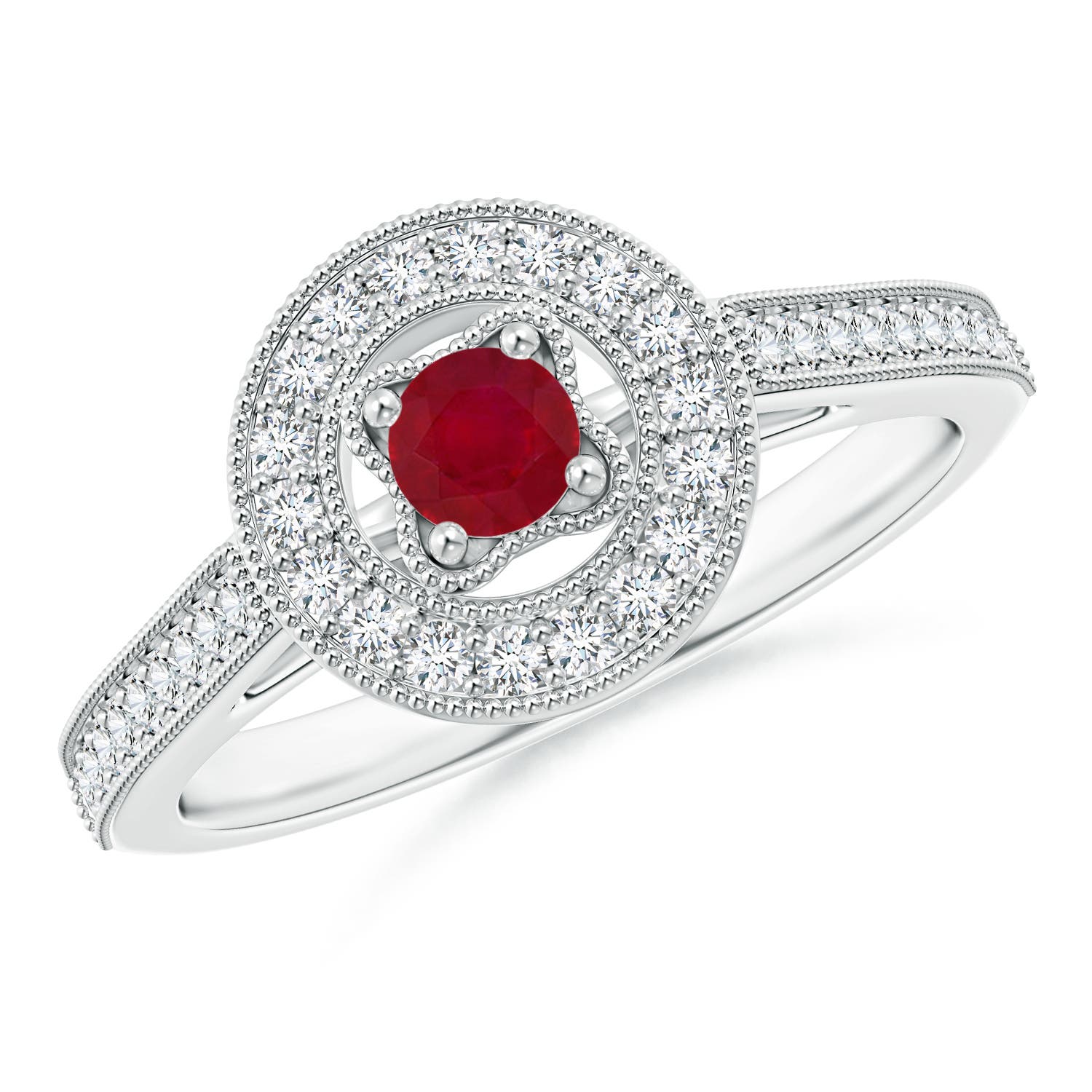 AA - Ruby / 0.53 CT / 14 KT White Gold