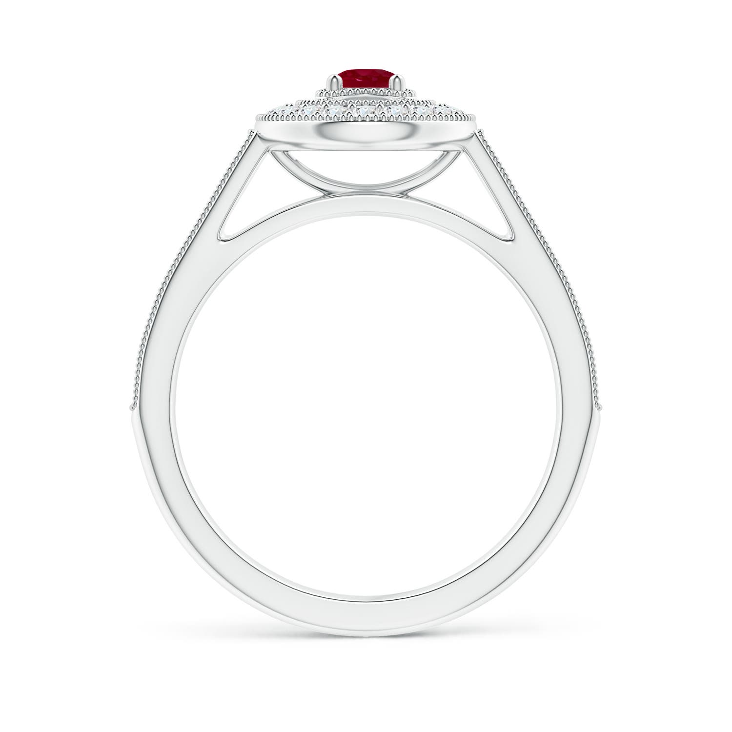 AA - Ruby / 0.53 CT / 14 KT White Gold