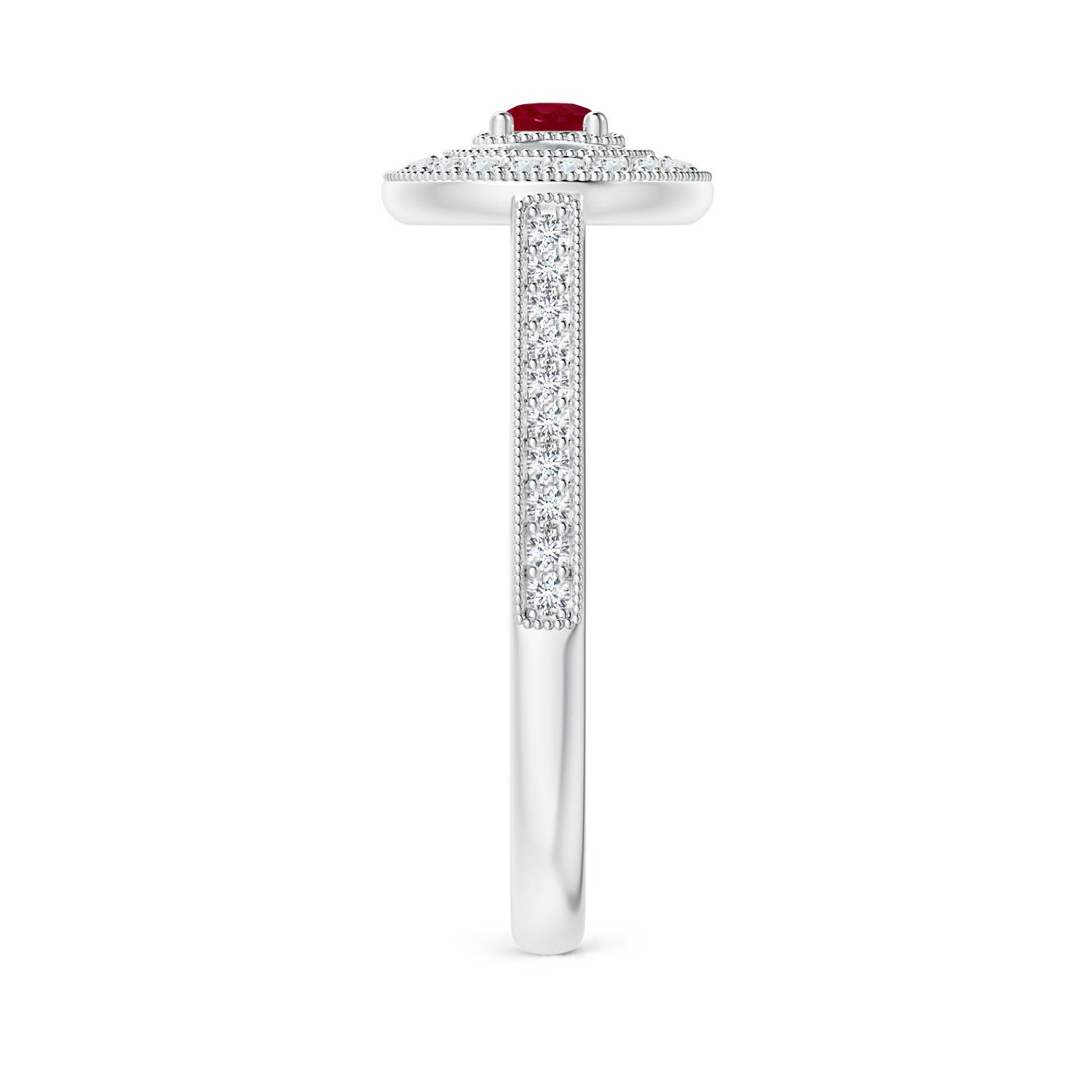 AA - Ruby / 0.53 CT / 14 KT White Gold