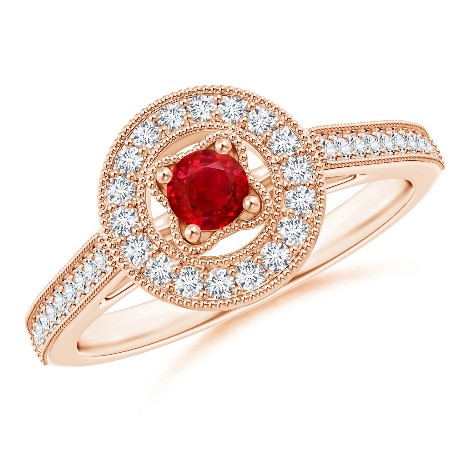 AAA - Ruby / 0.53 CT / 14 KT Rose Gold