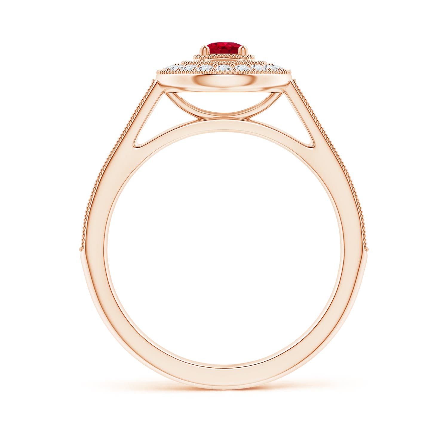 AAA - Ruby / 0.53 CT / 14 KT Rose Gold