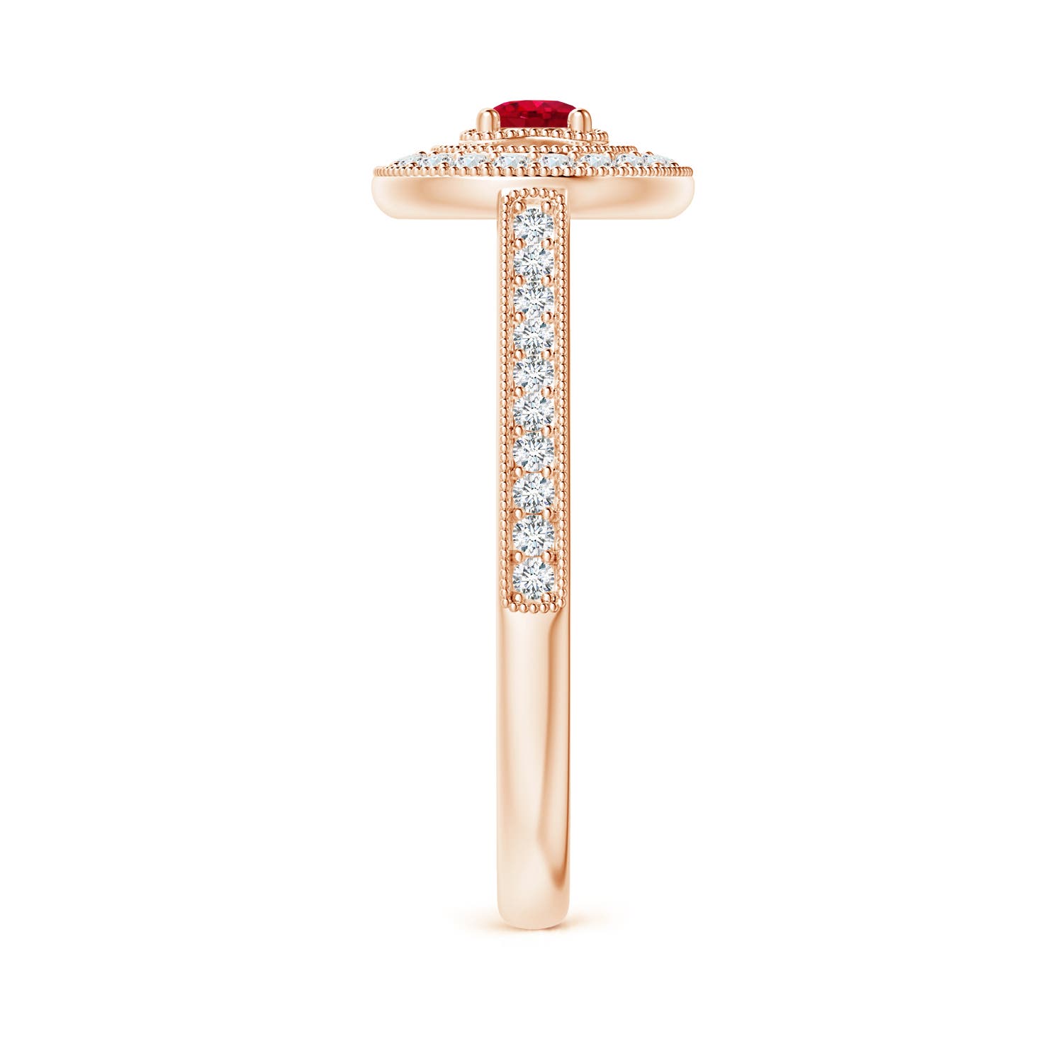 AAA - Ruby / 0.53 CT / 14 KT Rose Gold