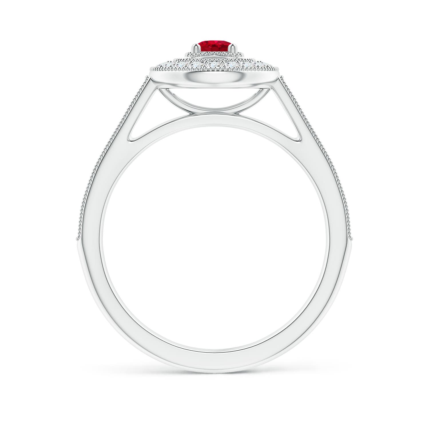 AAA - Ruby / 0.53 CT / 14 KT White Gold