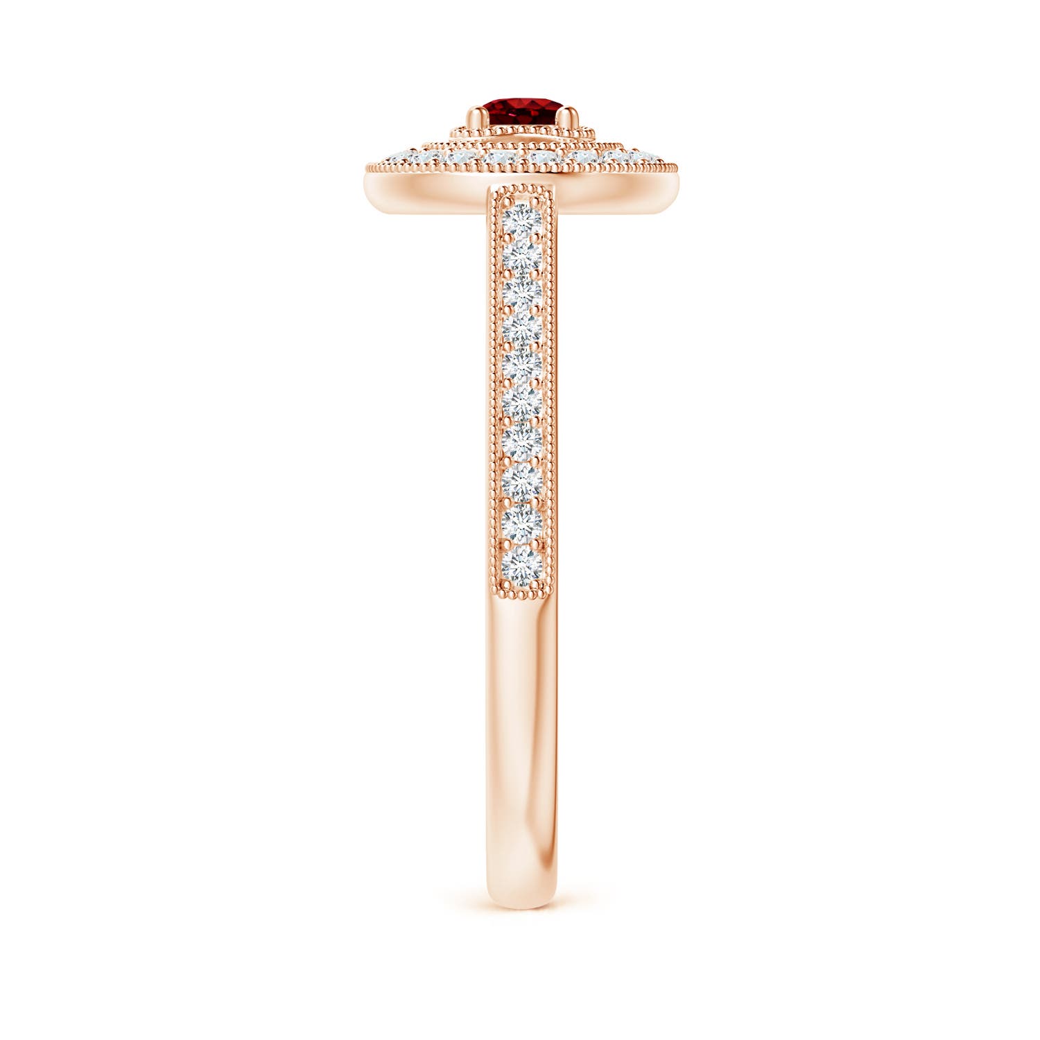 AAAA - Ruby / 0.53 CT / 14 KT Rose Gold