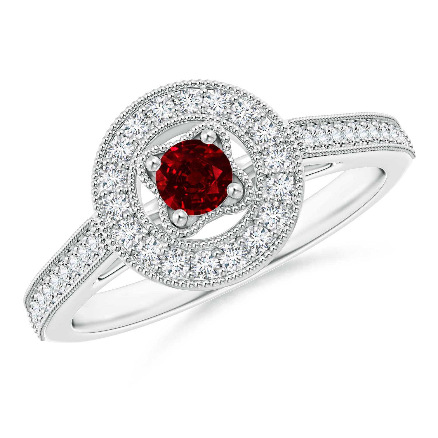 AAAA - Ruby / 0.53 CT / 14 KT White Gold