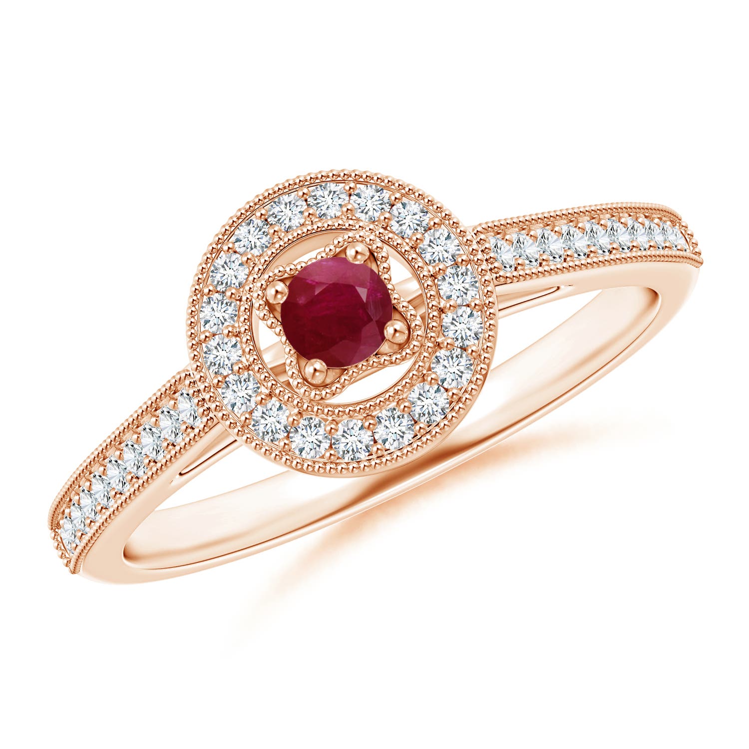 A - Ruby / 0.36 CT / 14 KT Rose Gold