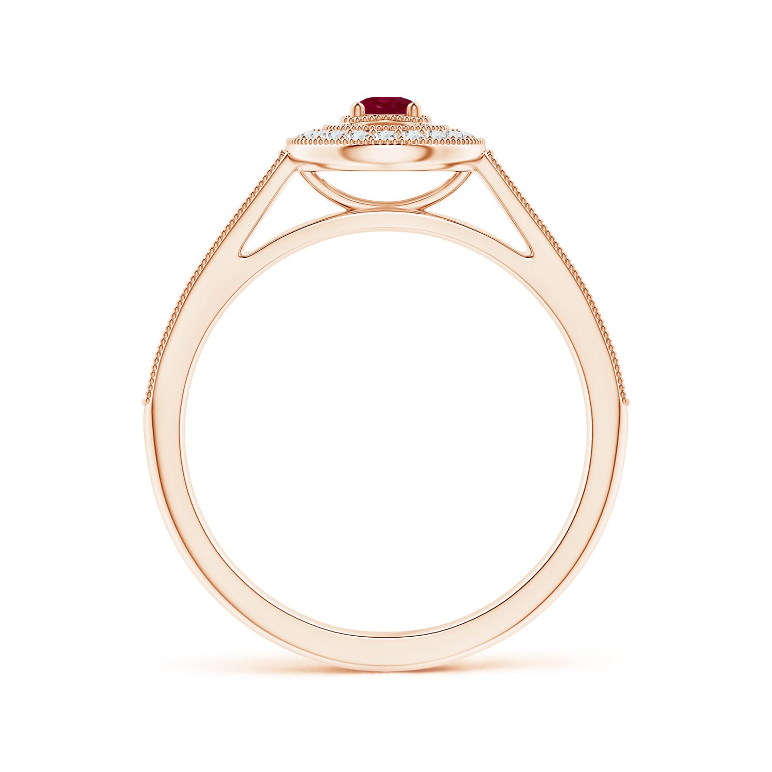 A - Ruby / 0.36 CT / 14 KT Rose Gold