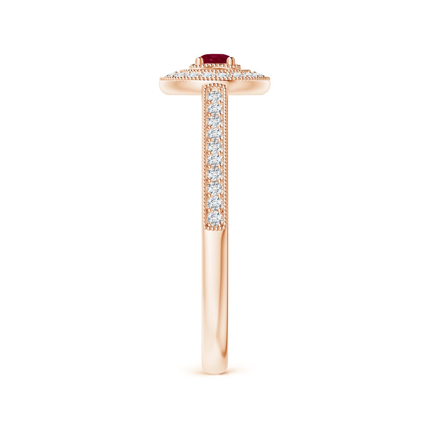 A - Ruby / 0.36 CT / 14 KT Rose Gold