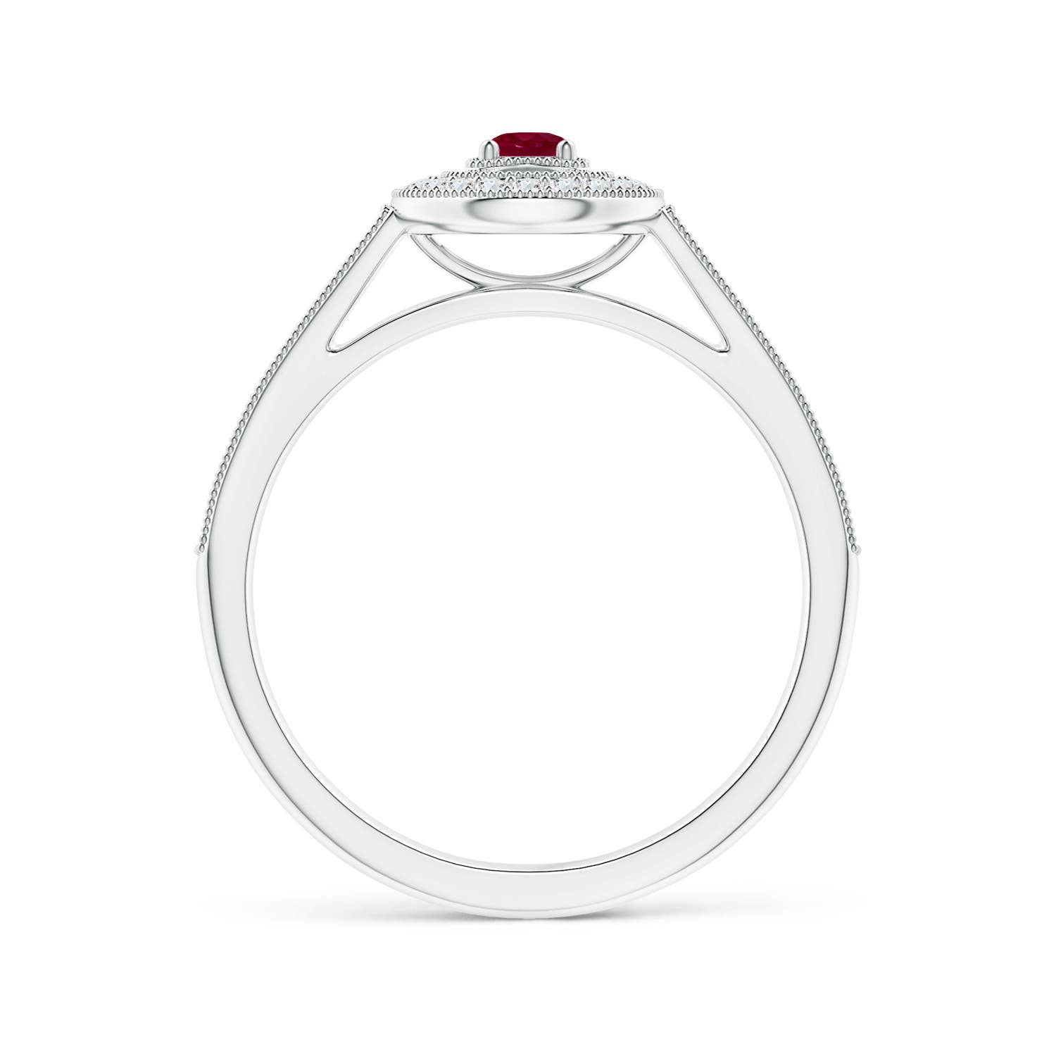 A - Ruby / 0.36 CT / 14 KT White Gold