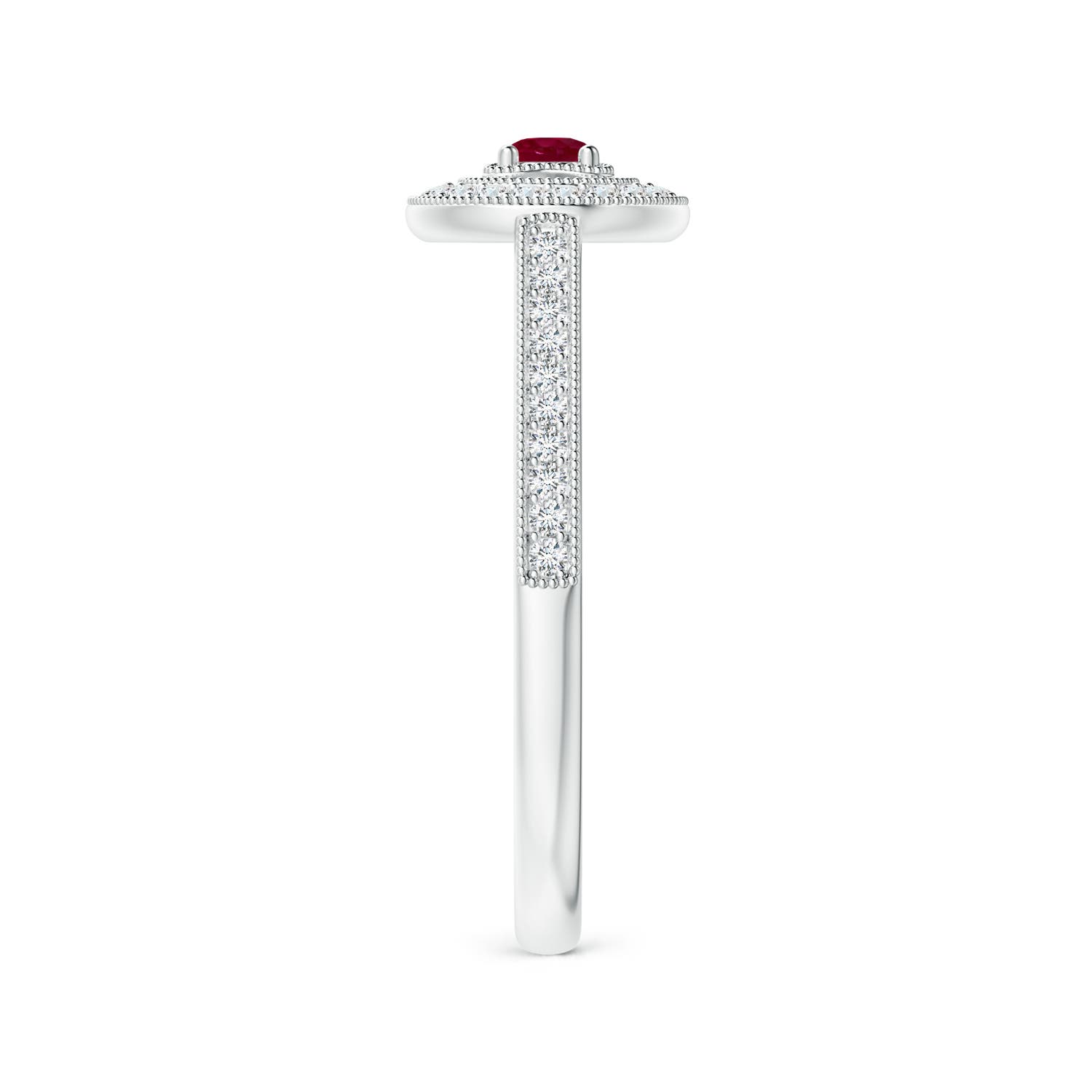 A - Ruby / 0.36 CT / 14 KT White Gold