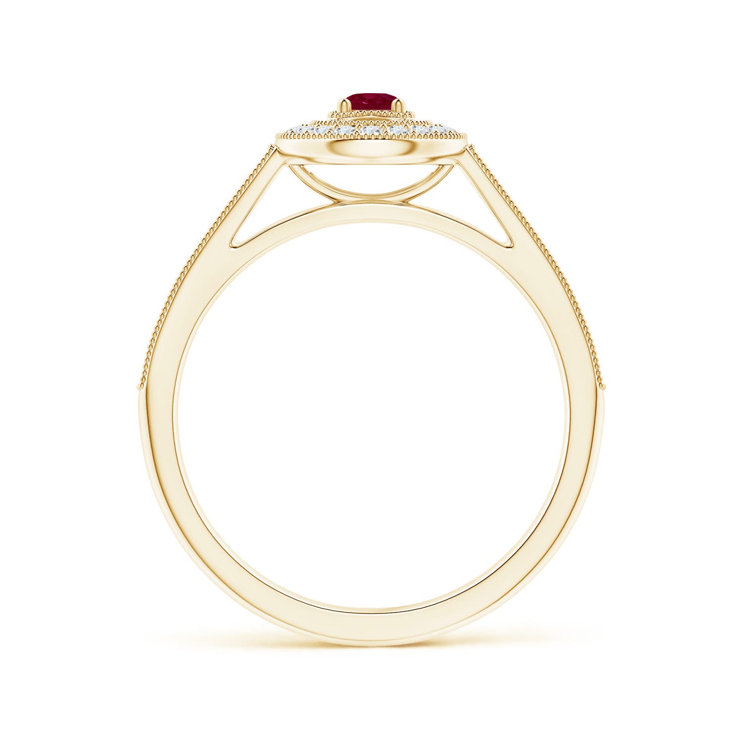 A - Ruby / 0.36 CT / 14 KT Yellow Gold