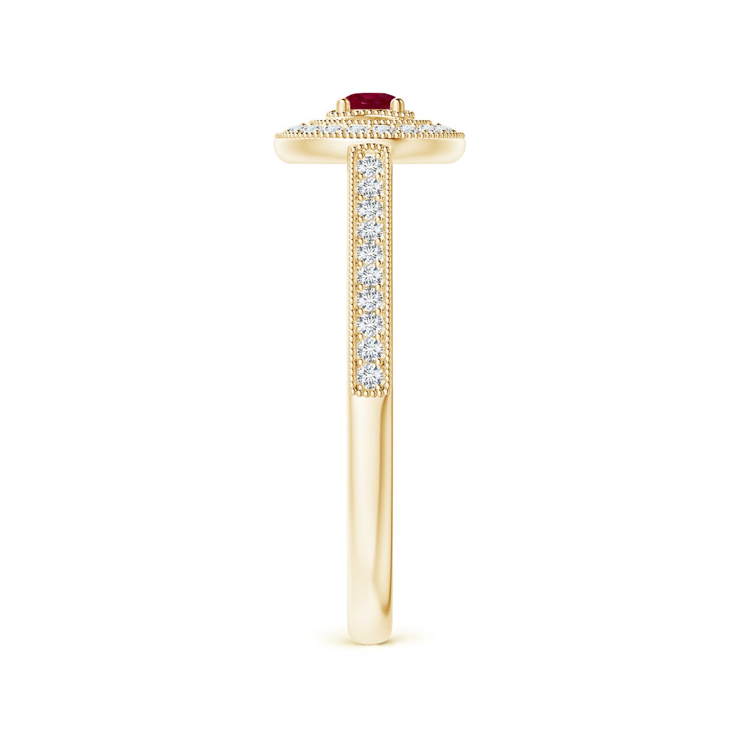 A - Ruby / 0.36 CT / 14 KT Yellow Gold