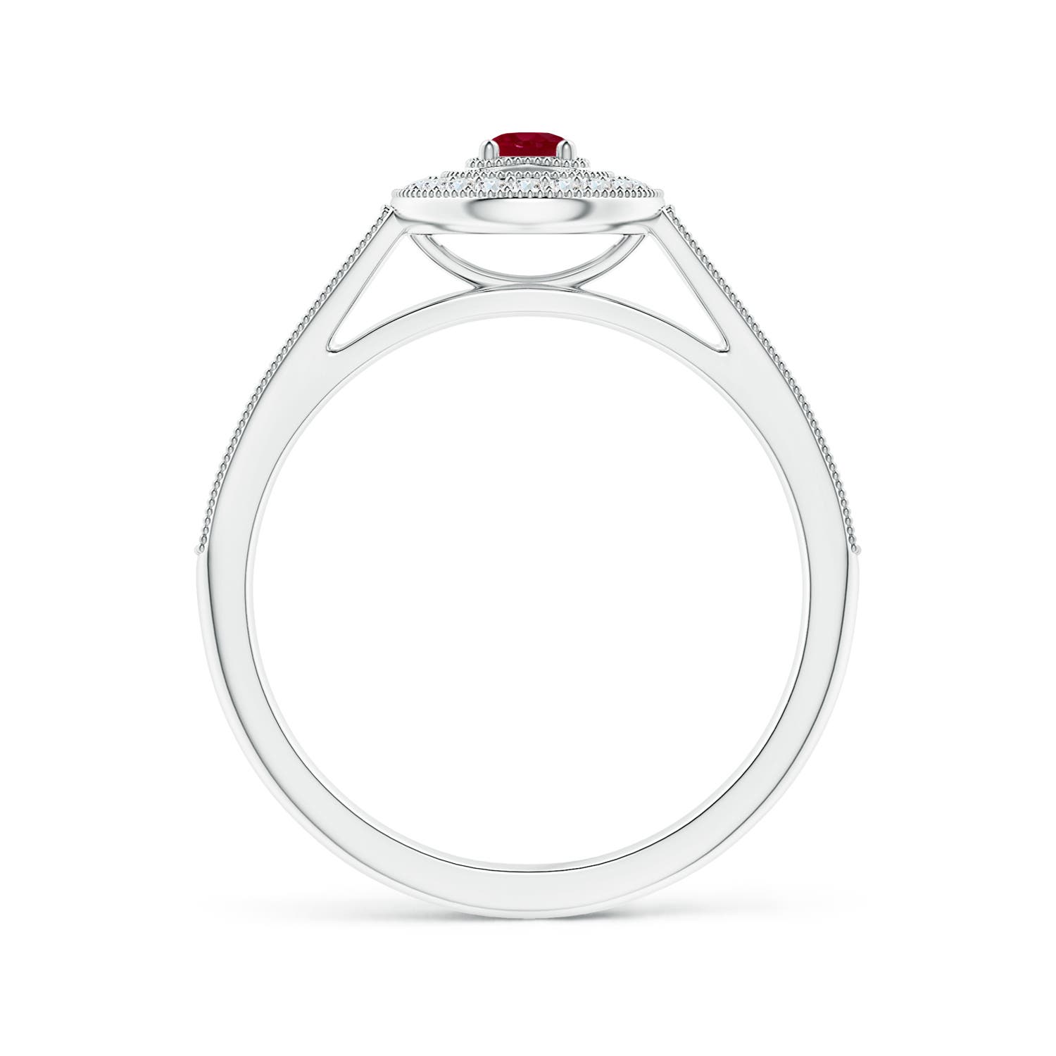 AA - Ruby / 0.36 CT / 14 KT White Gold