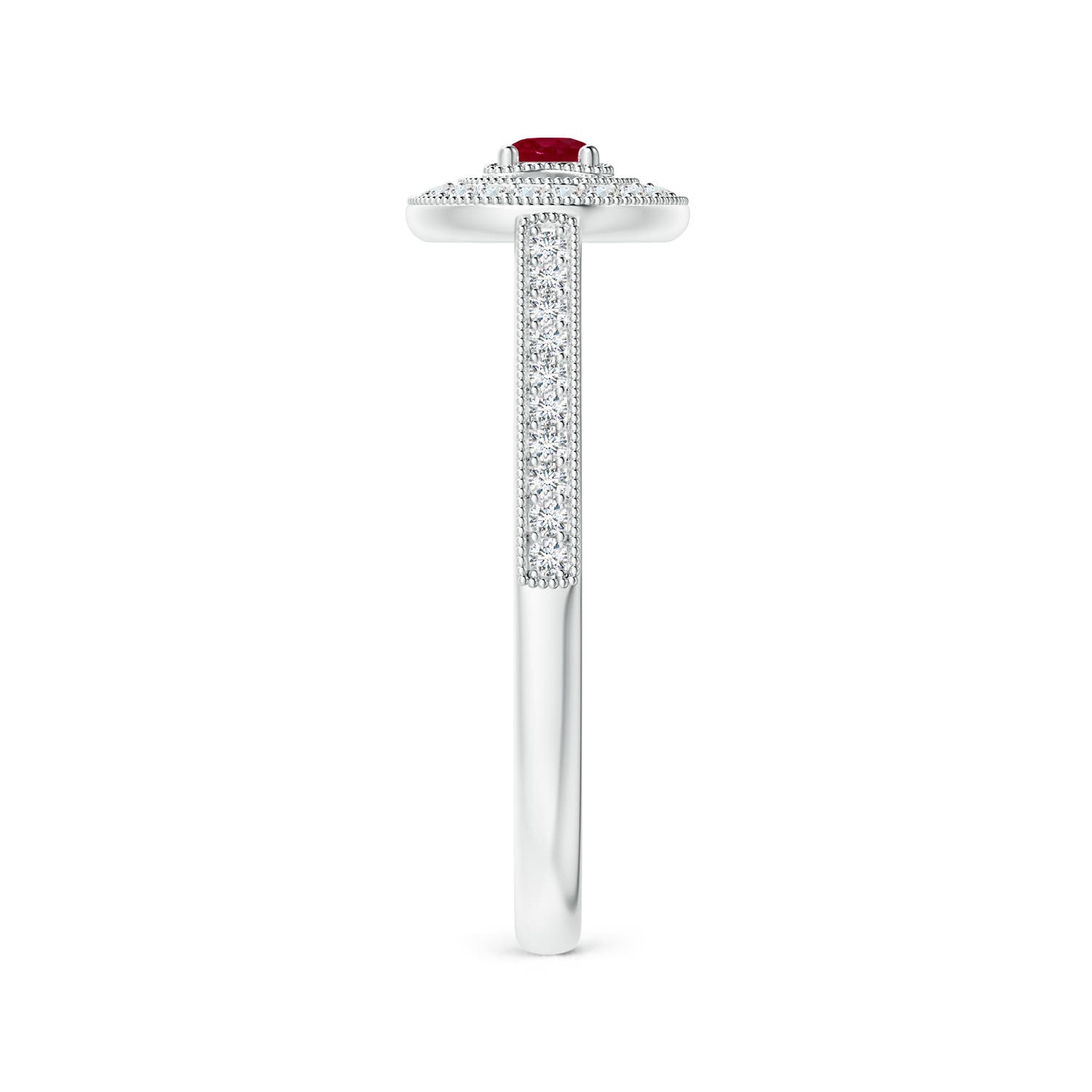 AA - Ruby / 0.36 CT / 14 KT White Gold