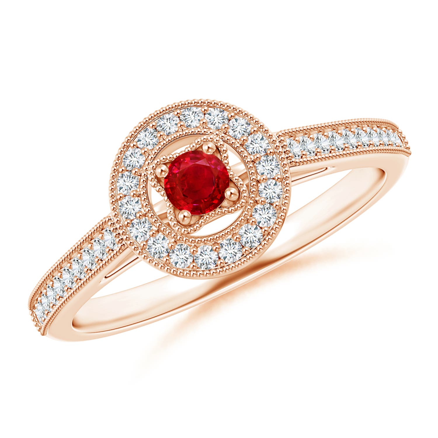 AAA - Ruby / 0.36 CT / 14 KT Rose Gold